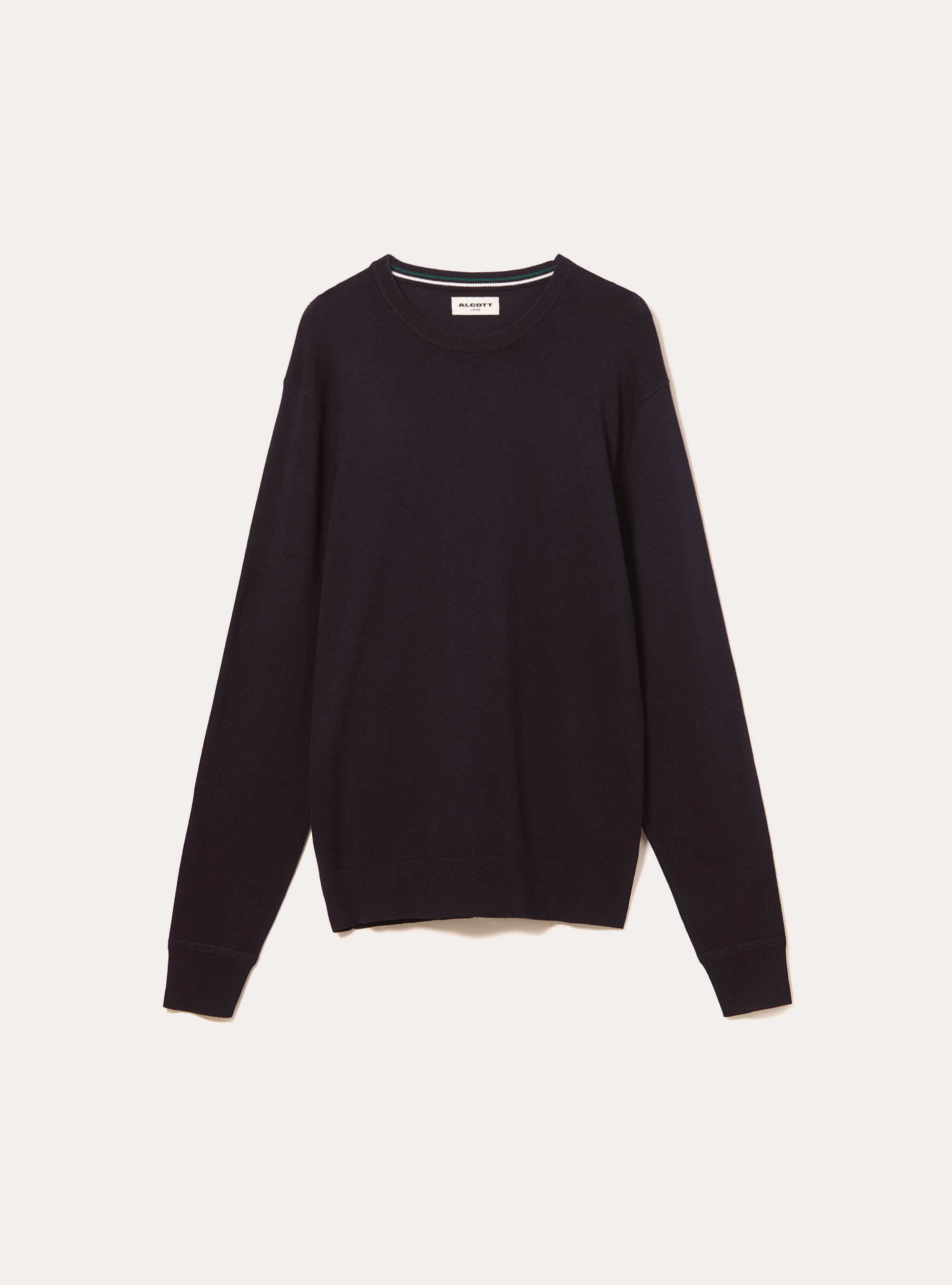 Jersey de cuello redondo de viscosa Ecovero, NA1 NAVY DARK