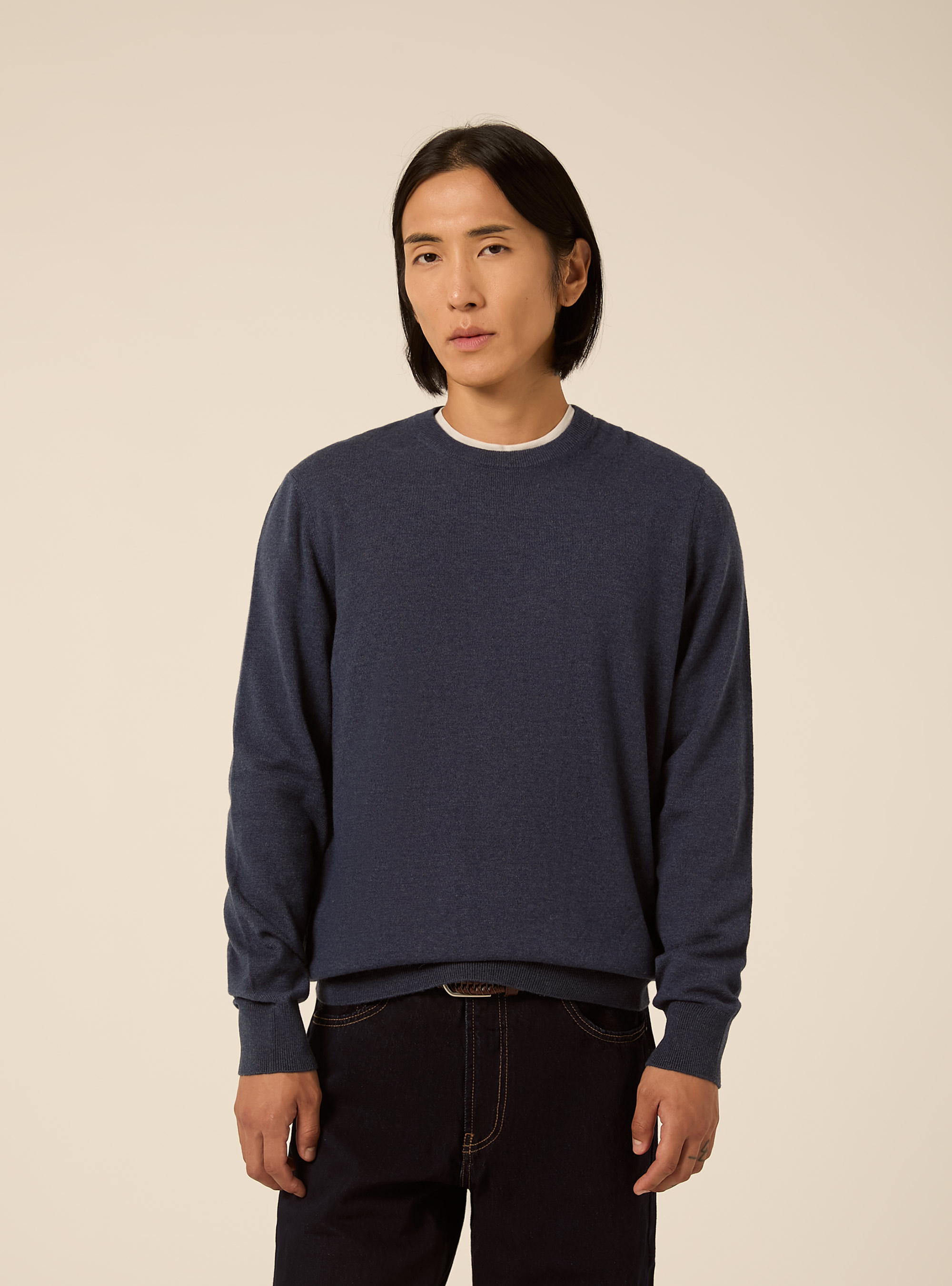 Rundhals pullover aus wolle und kaschmirmischung, IN2 INDIGO MEDIUM