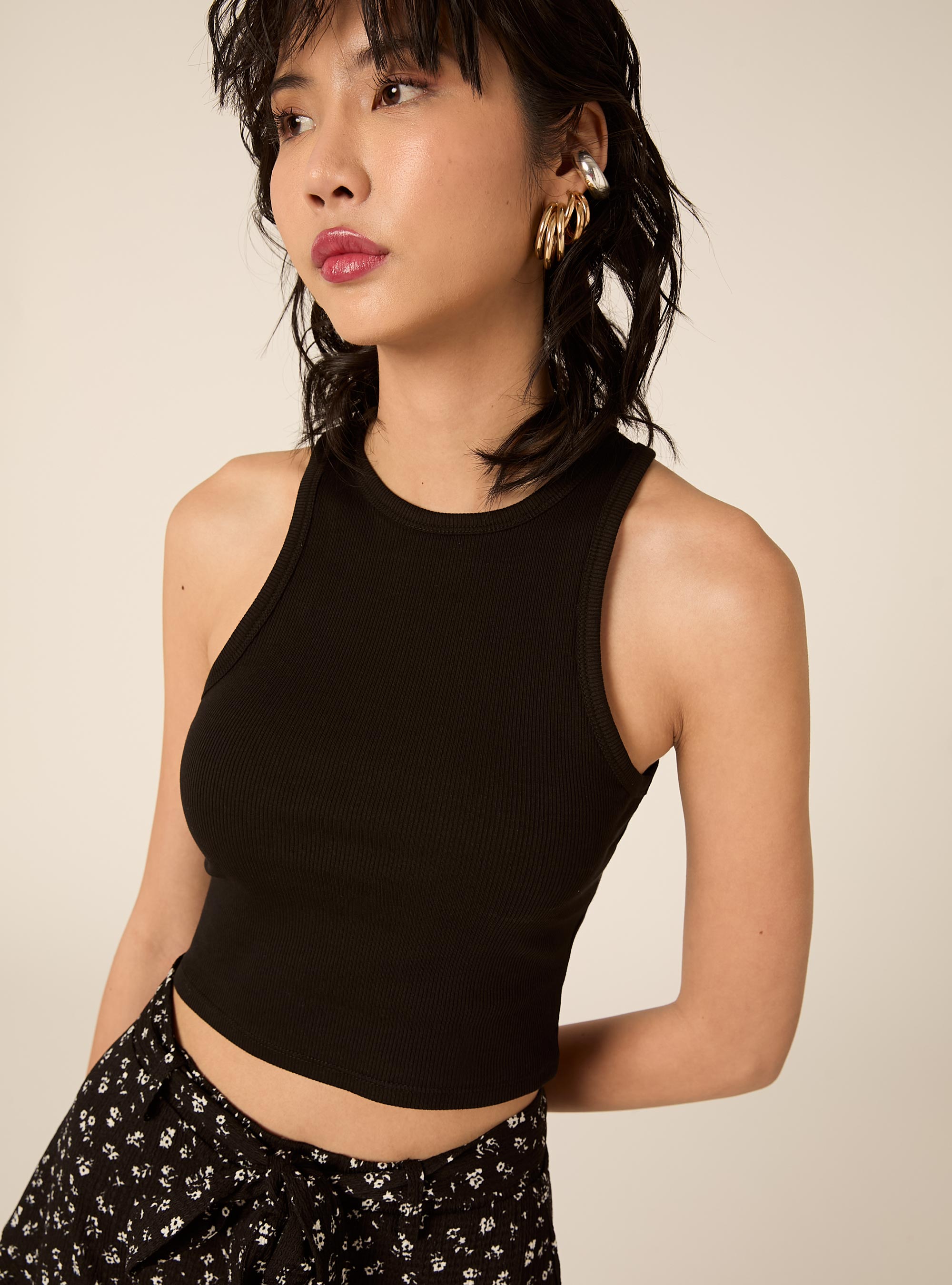 Canotta basic in cannete', BK1 BLACK