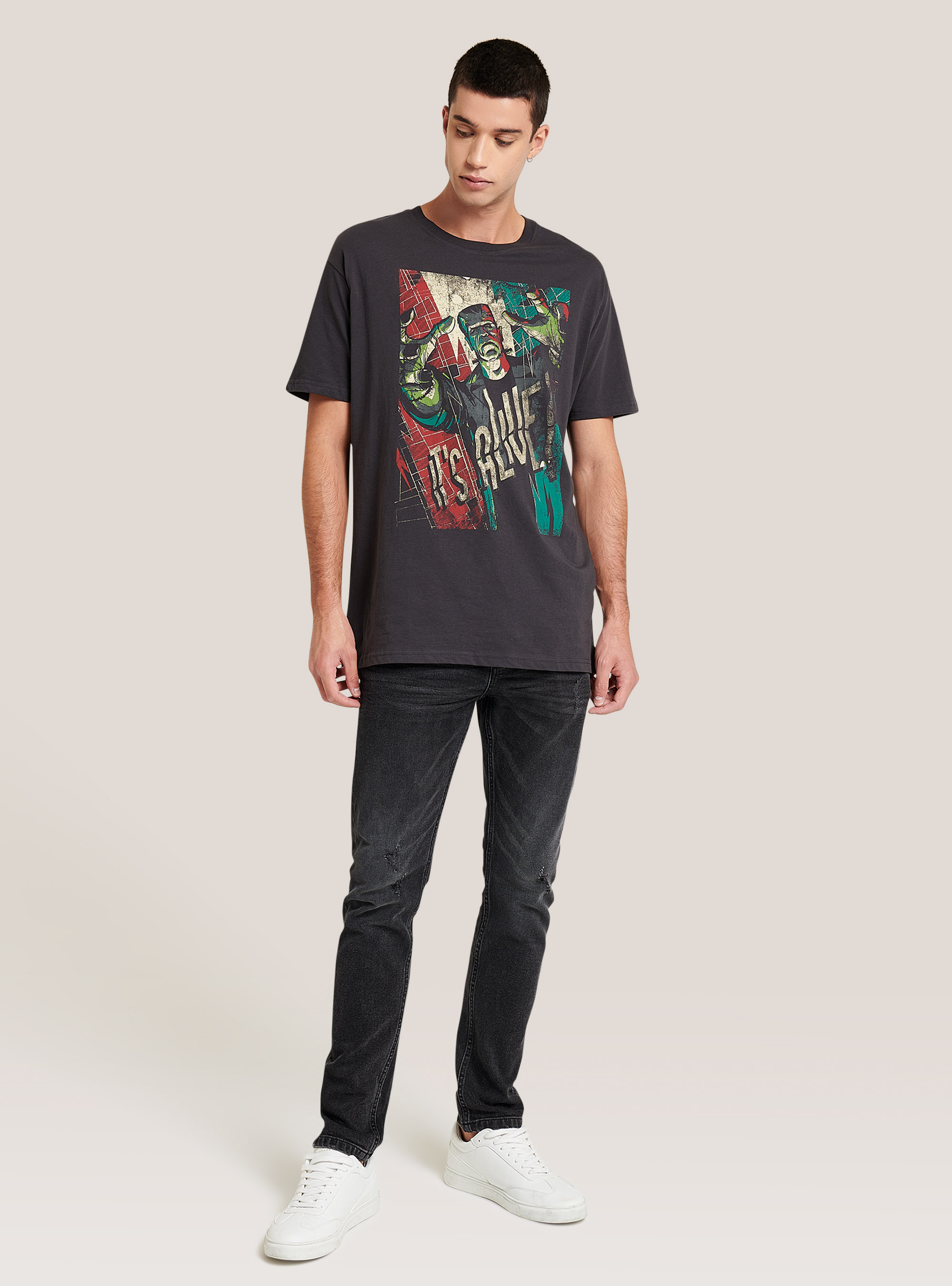 Maglietta Monsters / Alcott, C111 BLACK