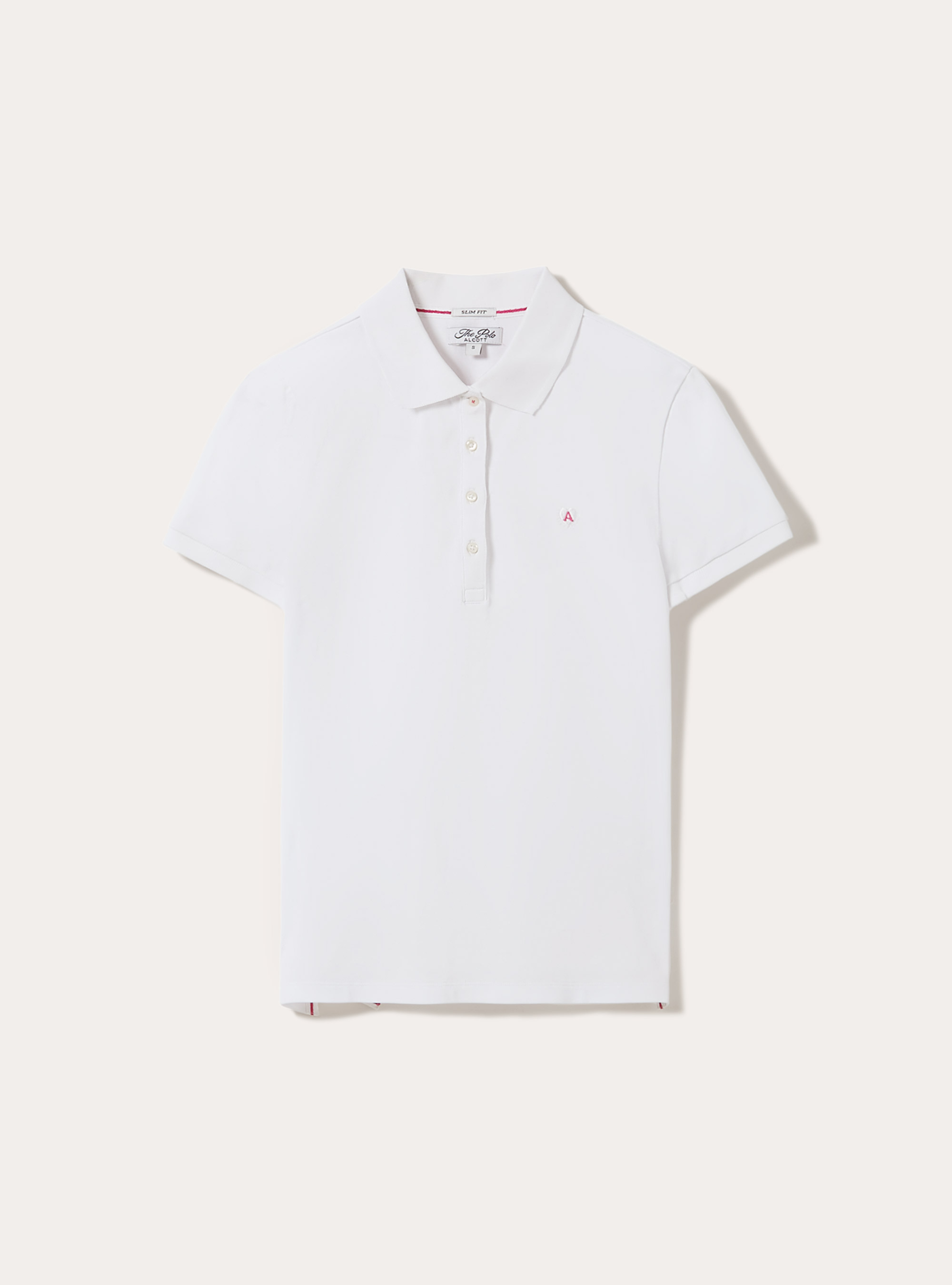Polo in cotone piquet con ricamo, WH3 WHITE