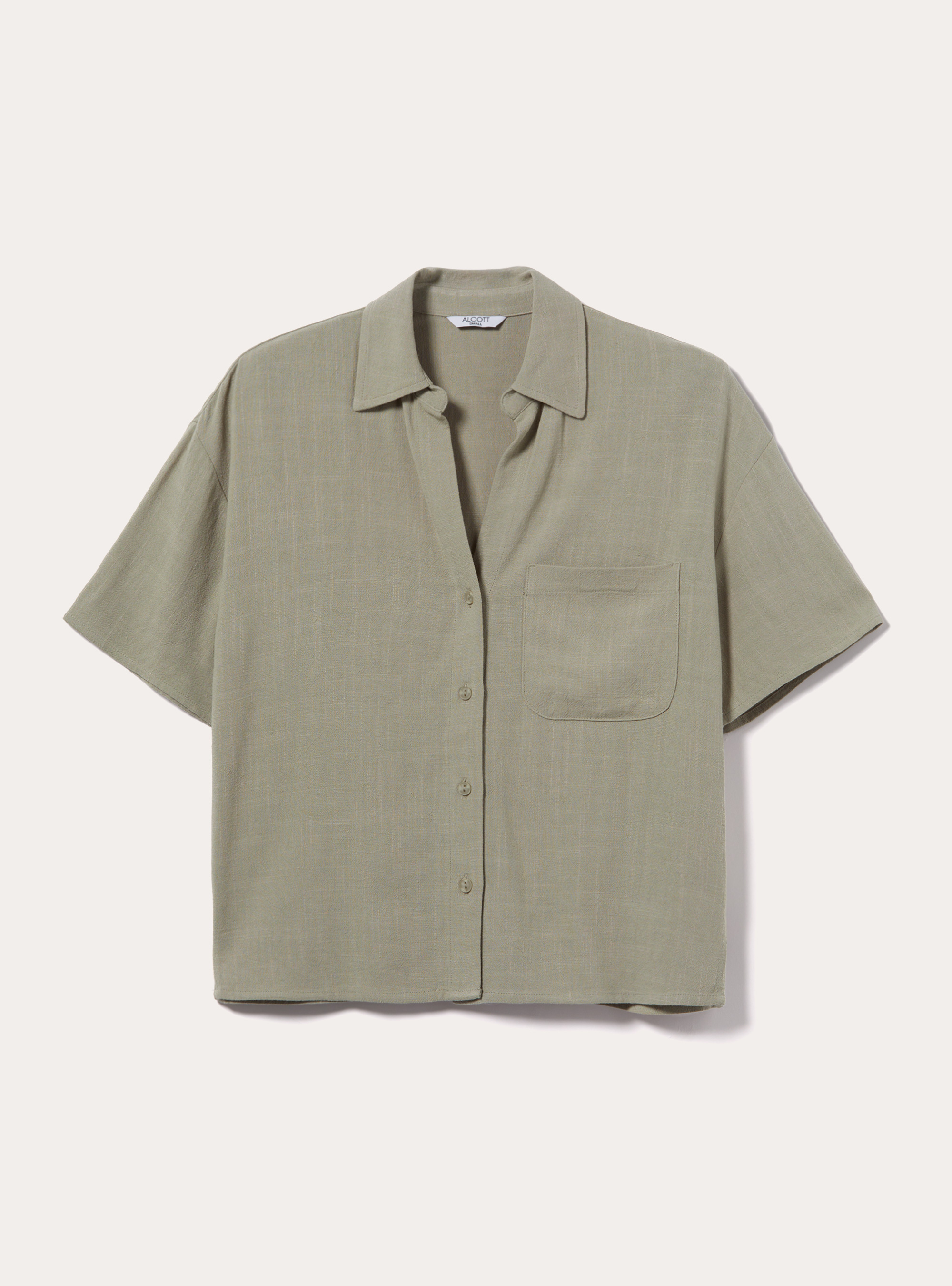 Linen blend cropped shirt, KY3 KAKY LIGHT