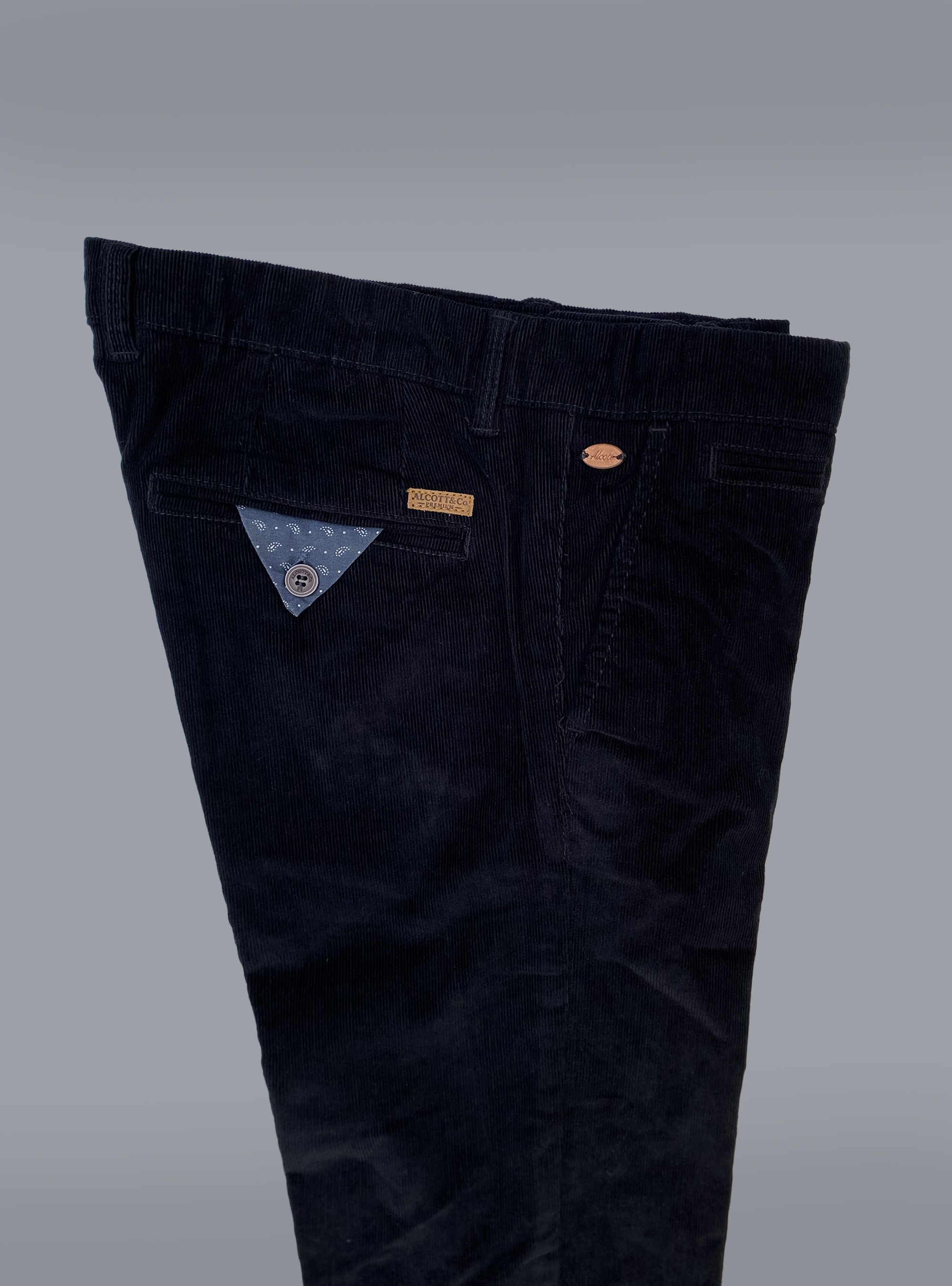 Velvet chinos, BLUE NAVY