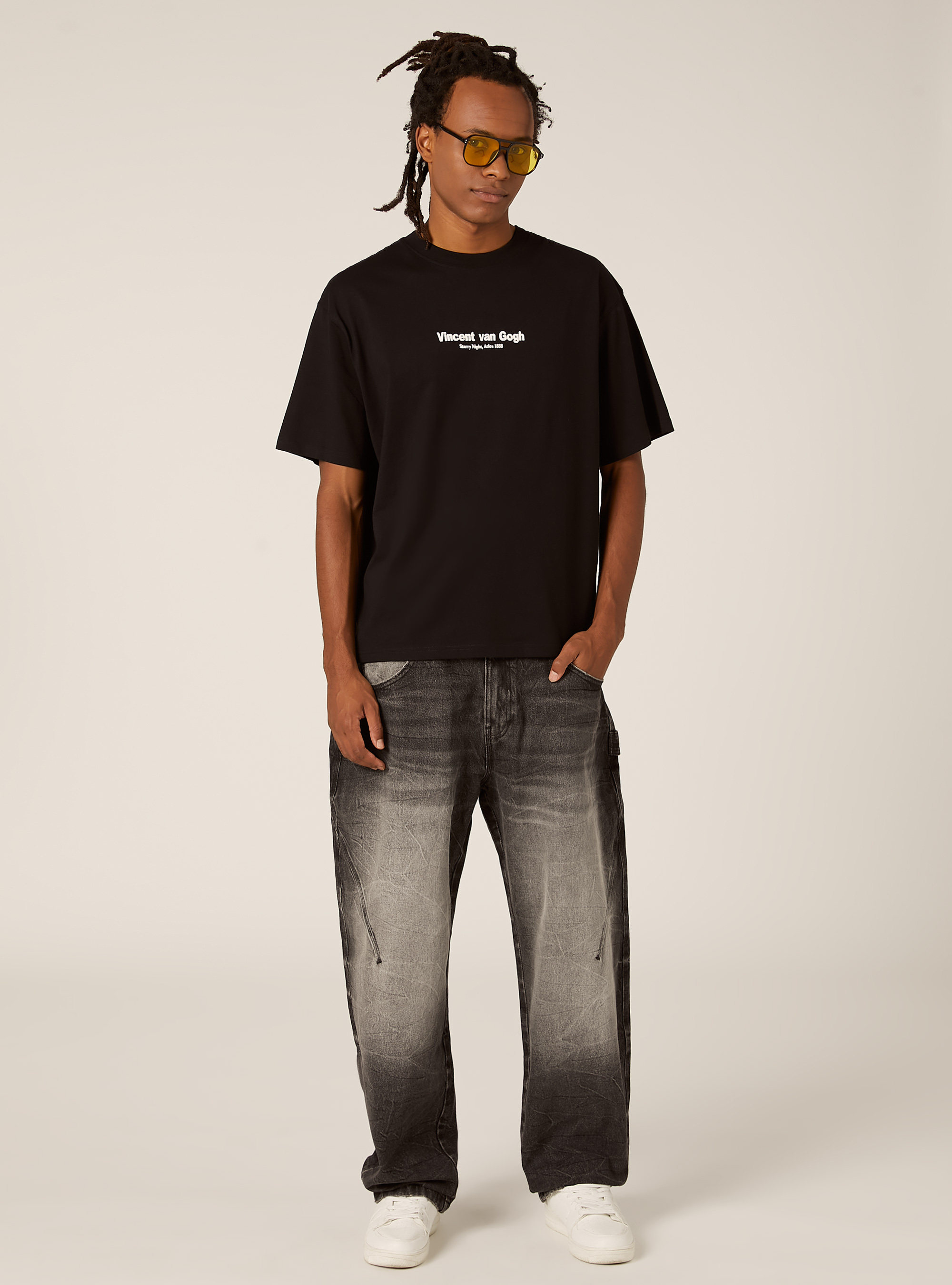 Van Gogh boxy fit T-shirt / Alcott, BK1 BLACK