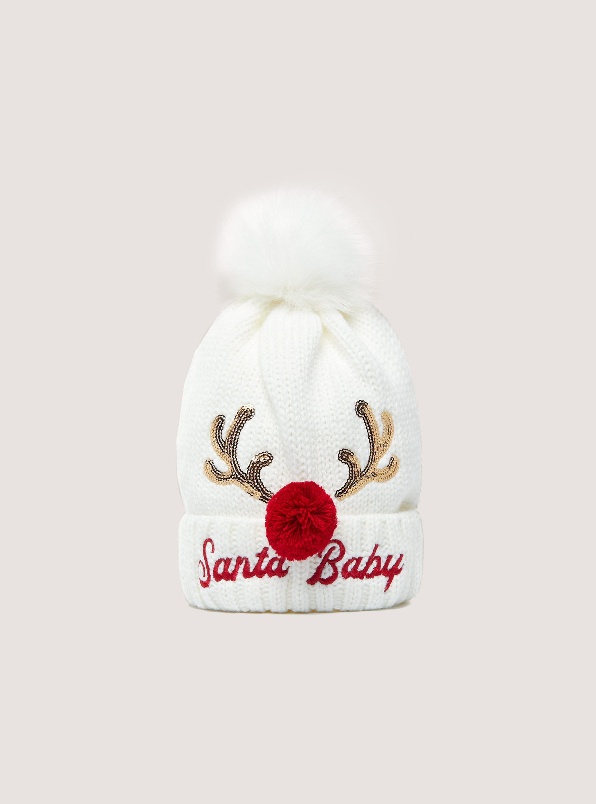 Christmas Collection hat with pom-pom, WH2 WHITE