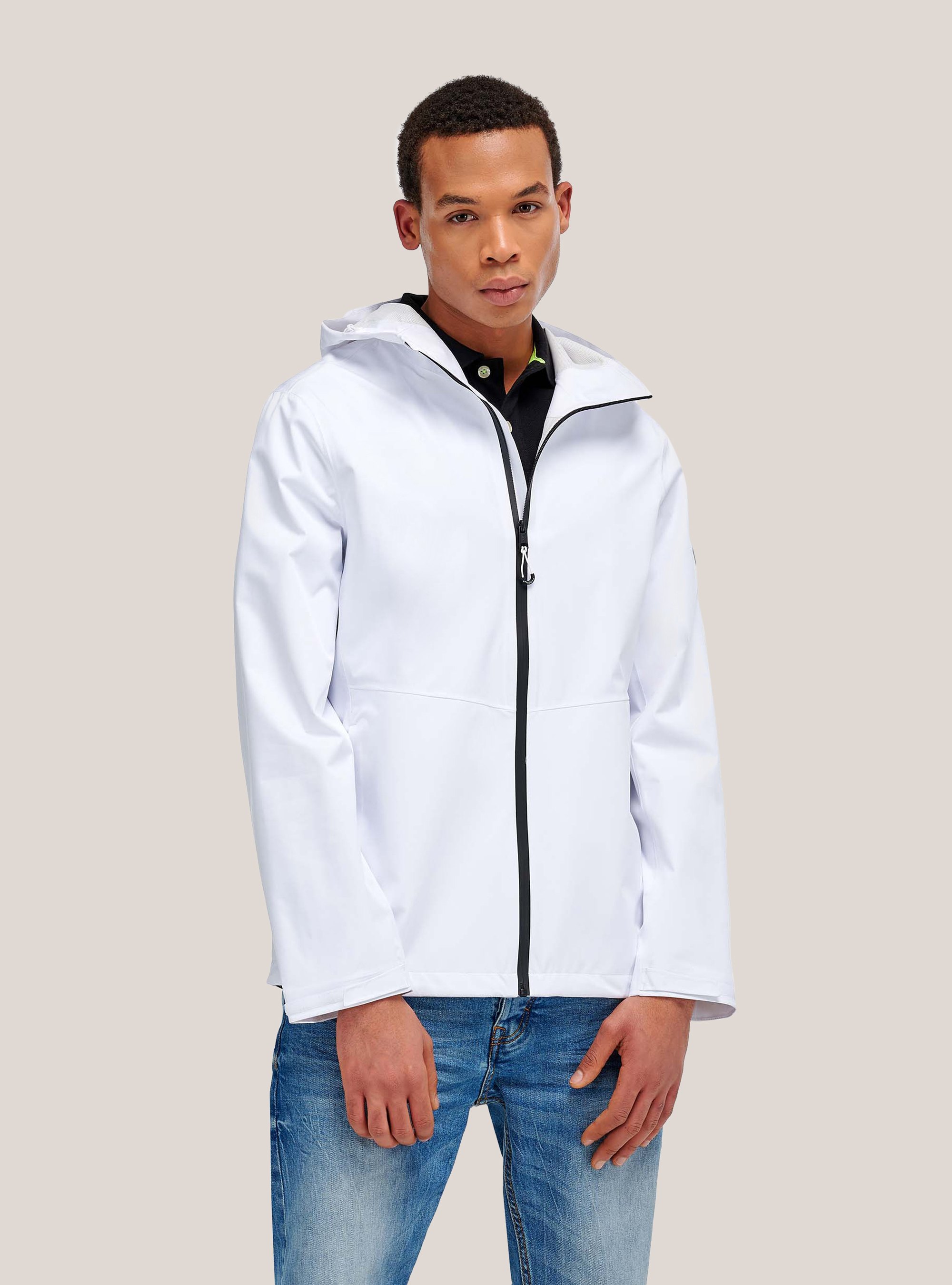 Veste coupe slim en tissu technique, C099 WHITE