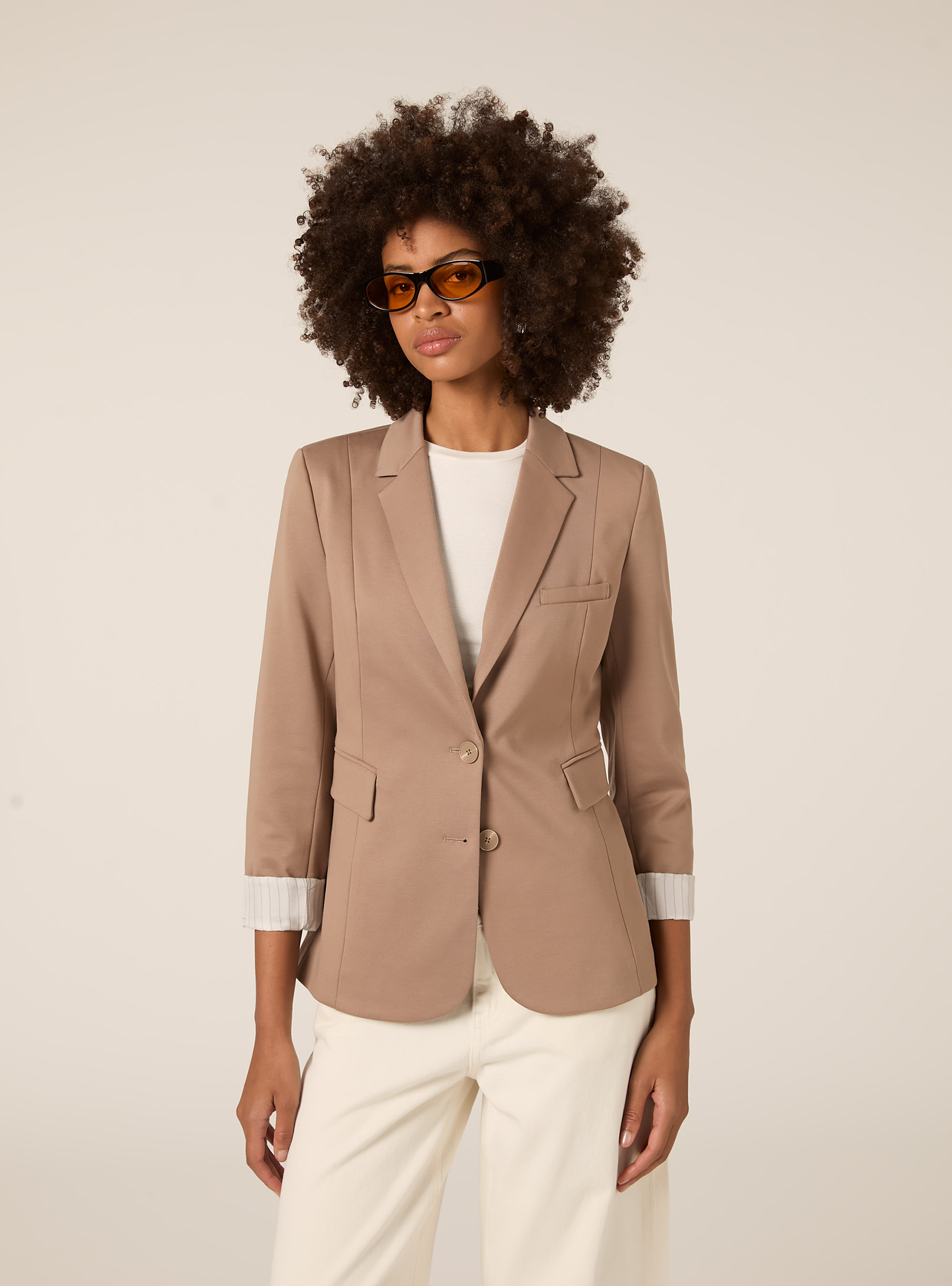Jersey blazer, BR3 BROWN LIGHT