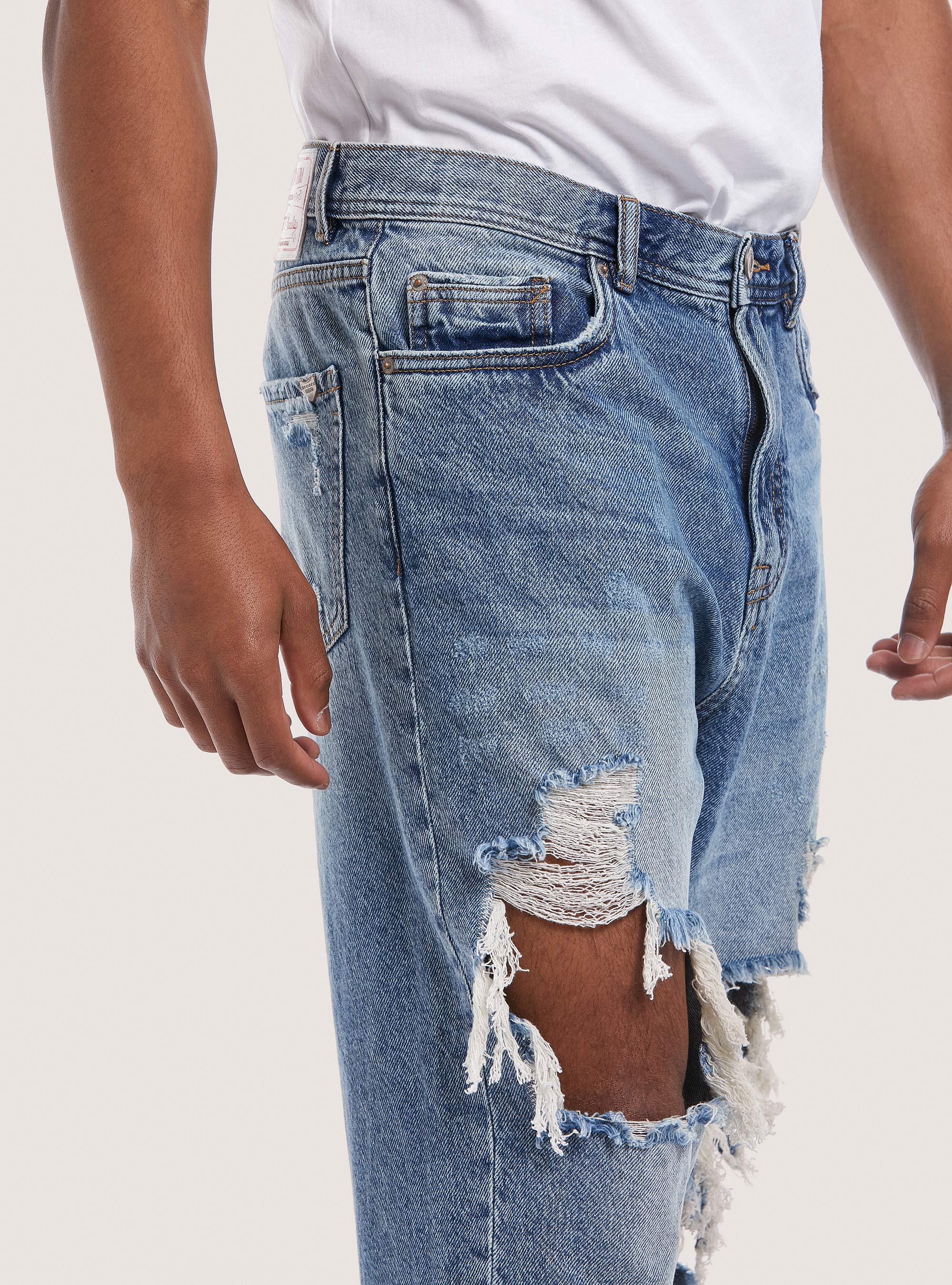 Loose Fit Cotton Jeans, D003 MEDIUM BLUE