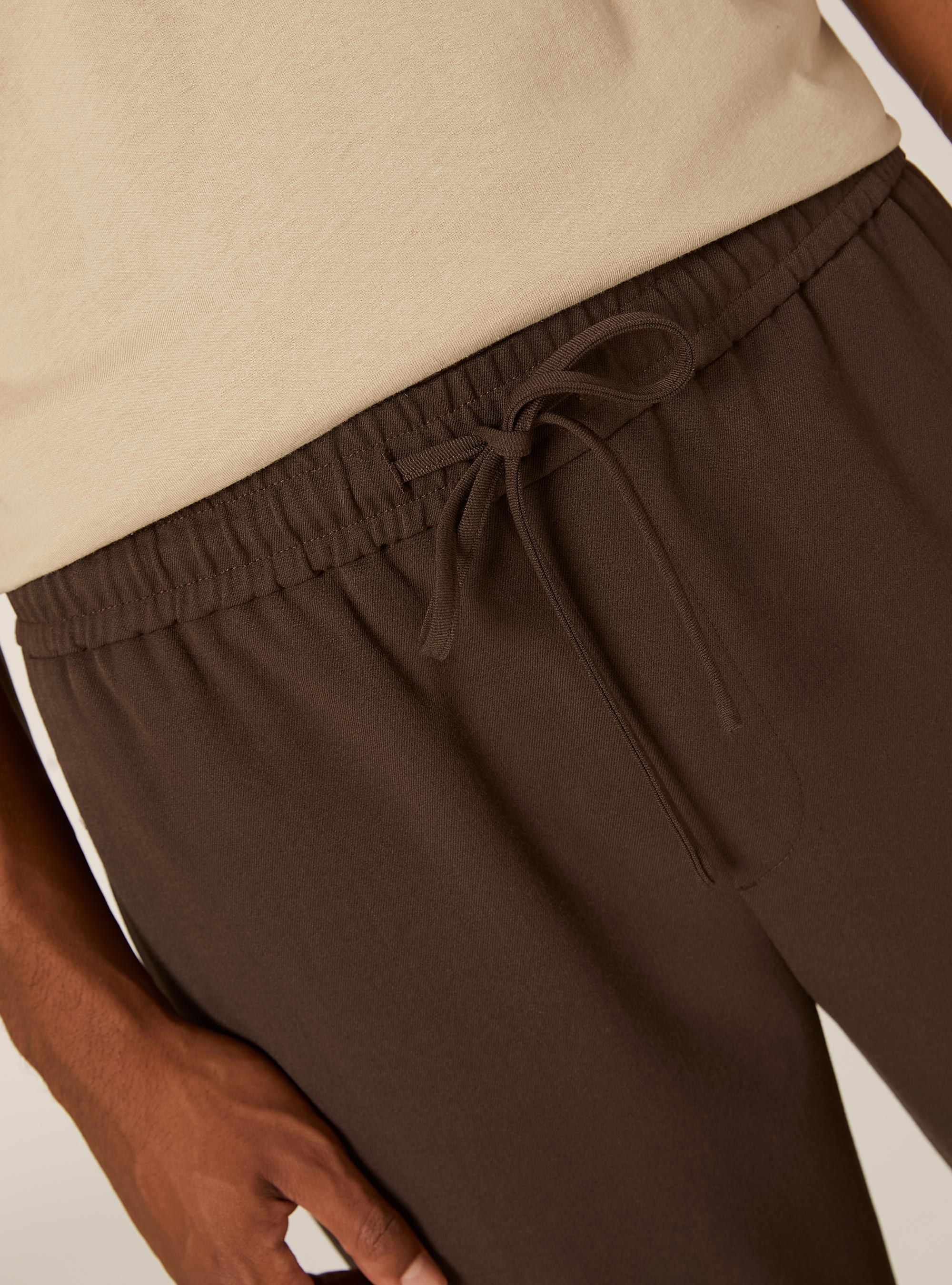 Pantalon jogger en twill, BR1 BROWN DARK