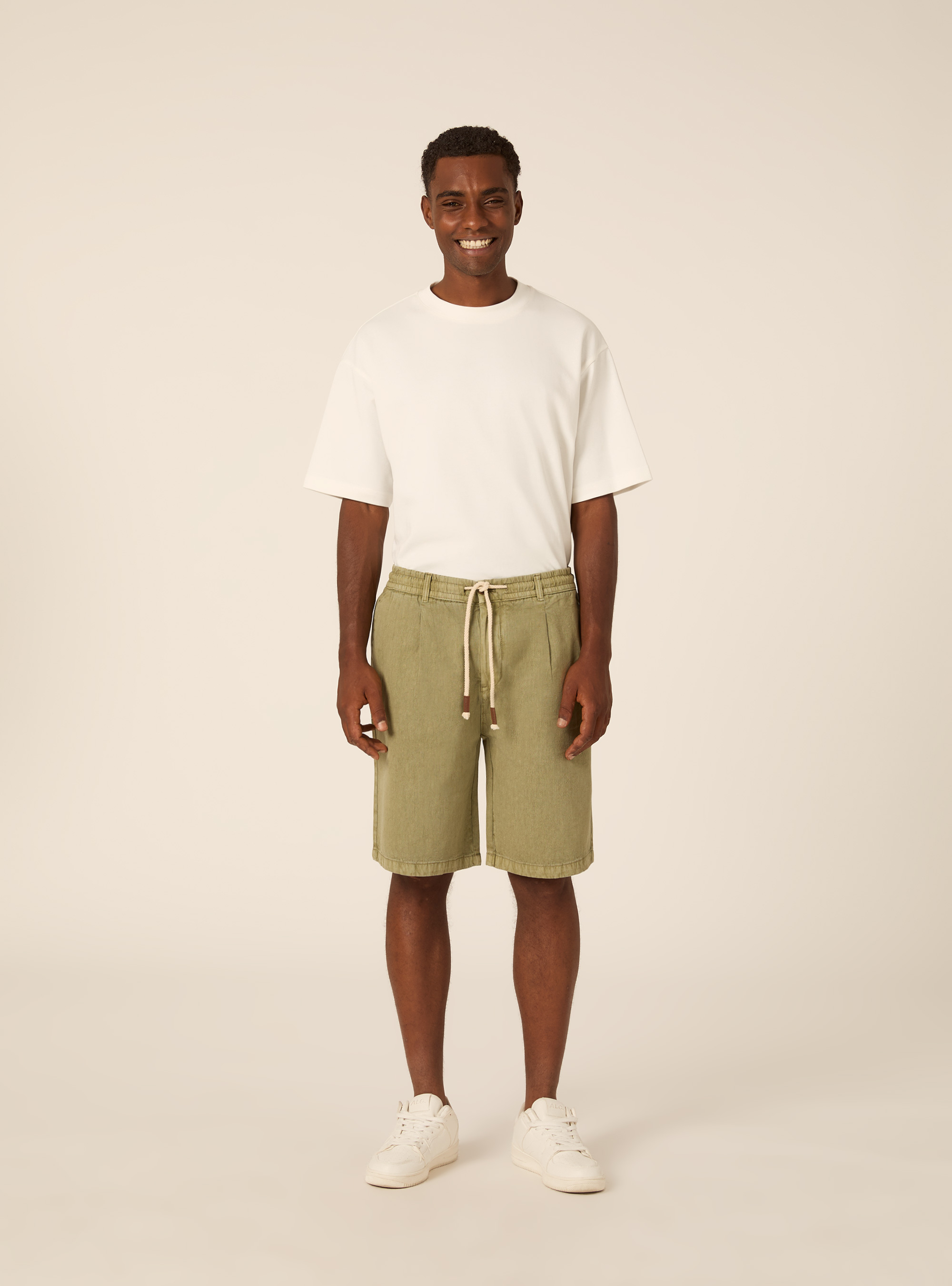 Bermuda in baby twill di cotone, KAKY MEDIO
