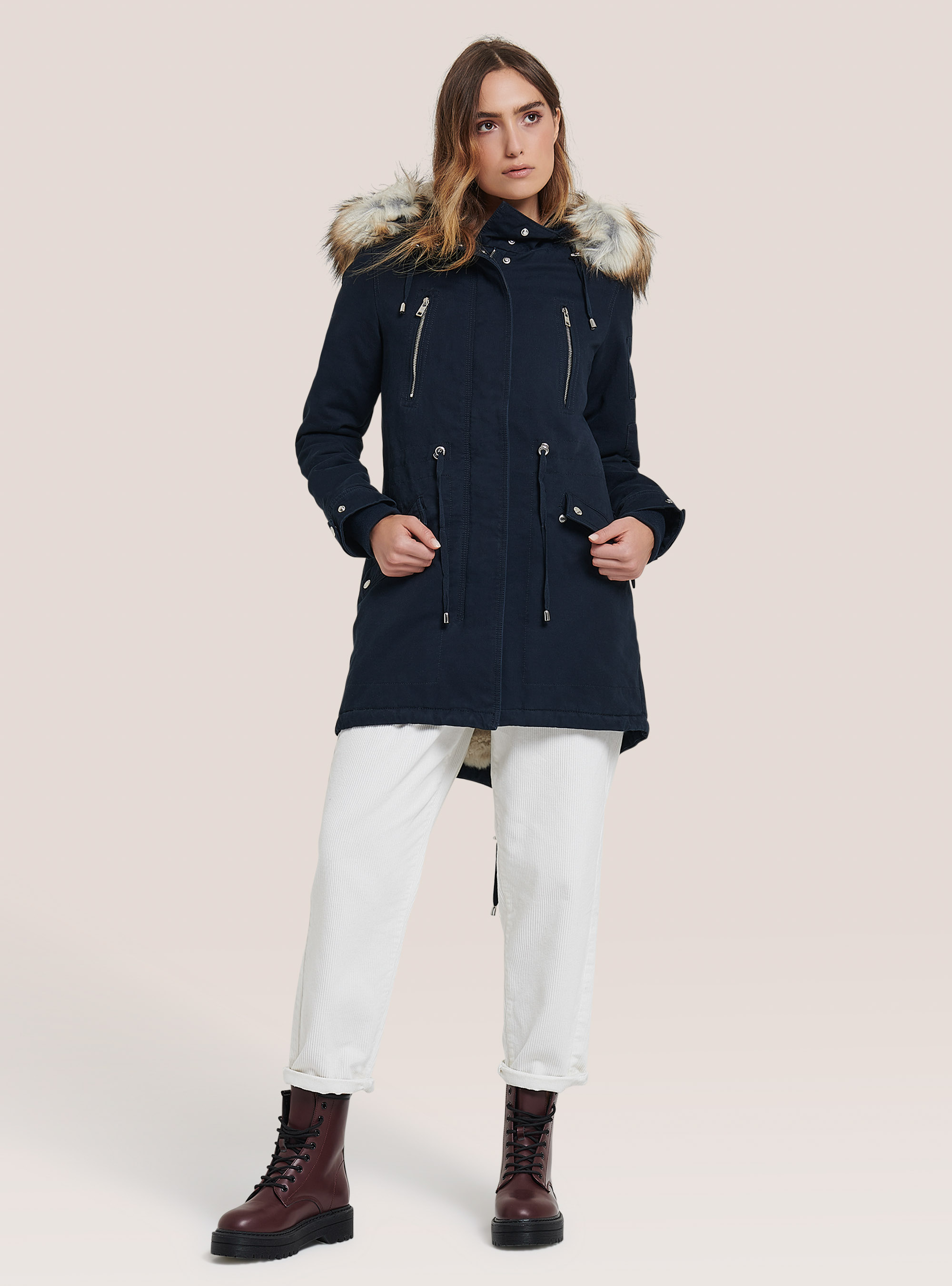 Giubbotto parka imbottito, BLU MARINO