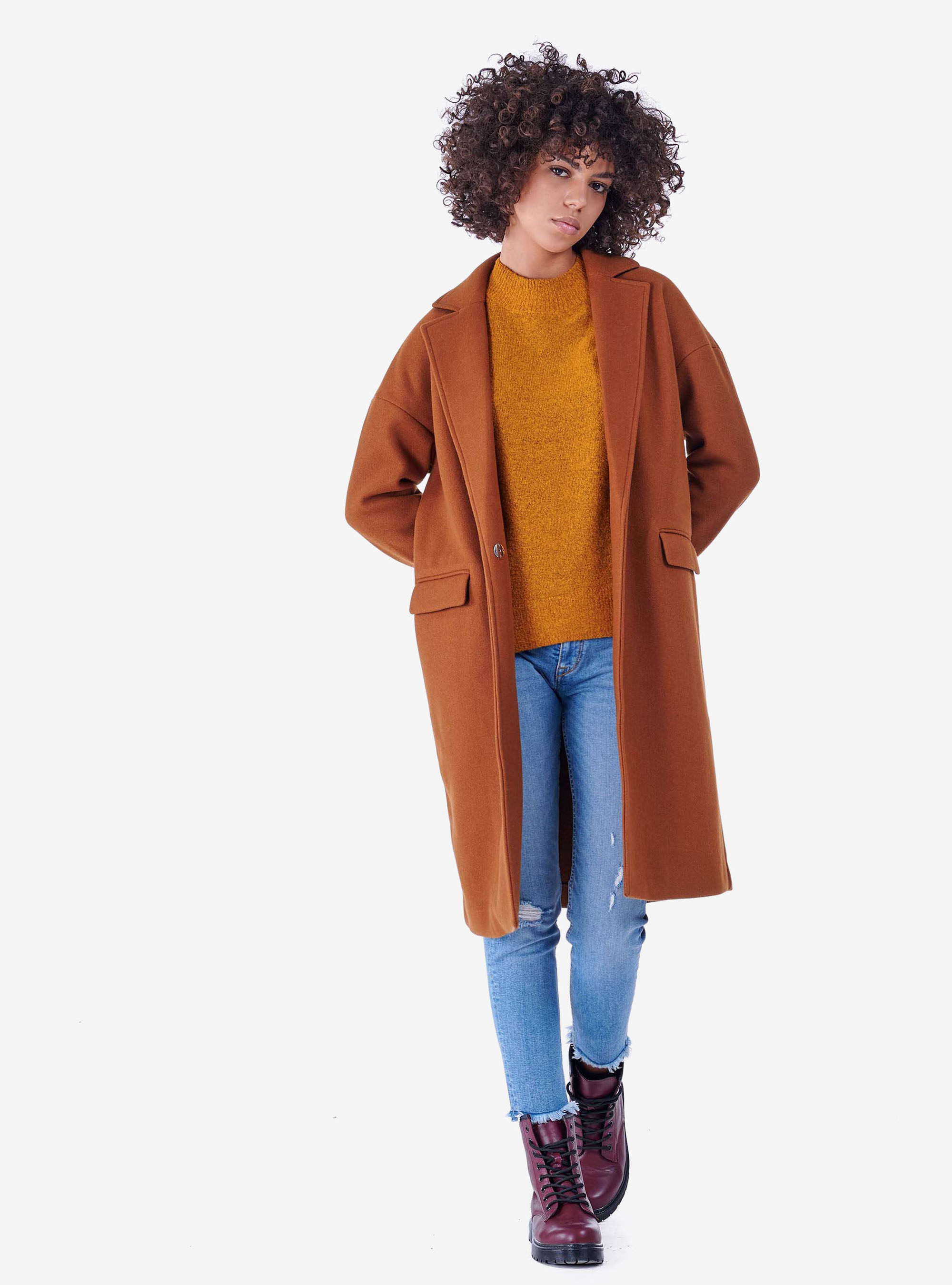 JERSEY CON CUELLO REDONDO, MOSTAZA