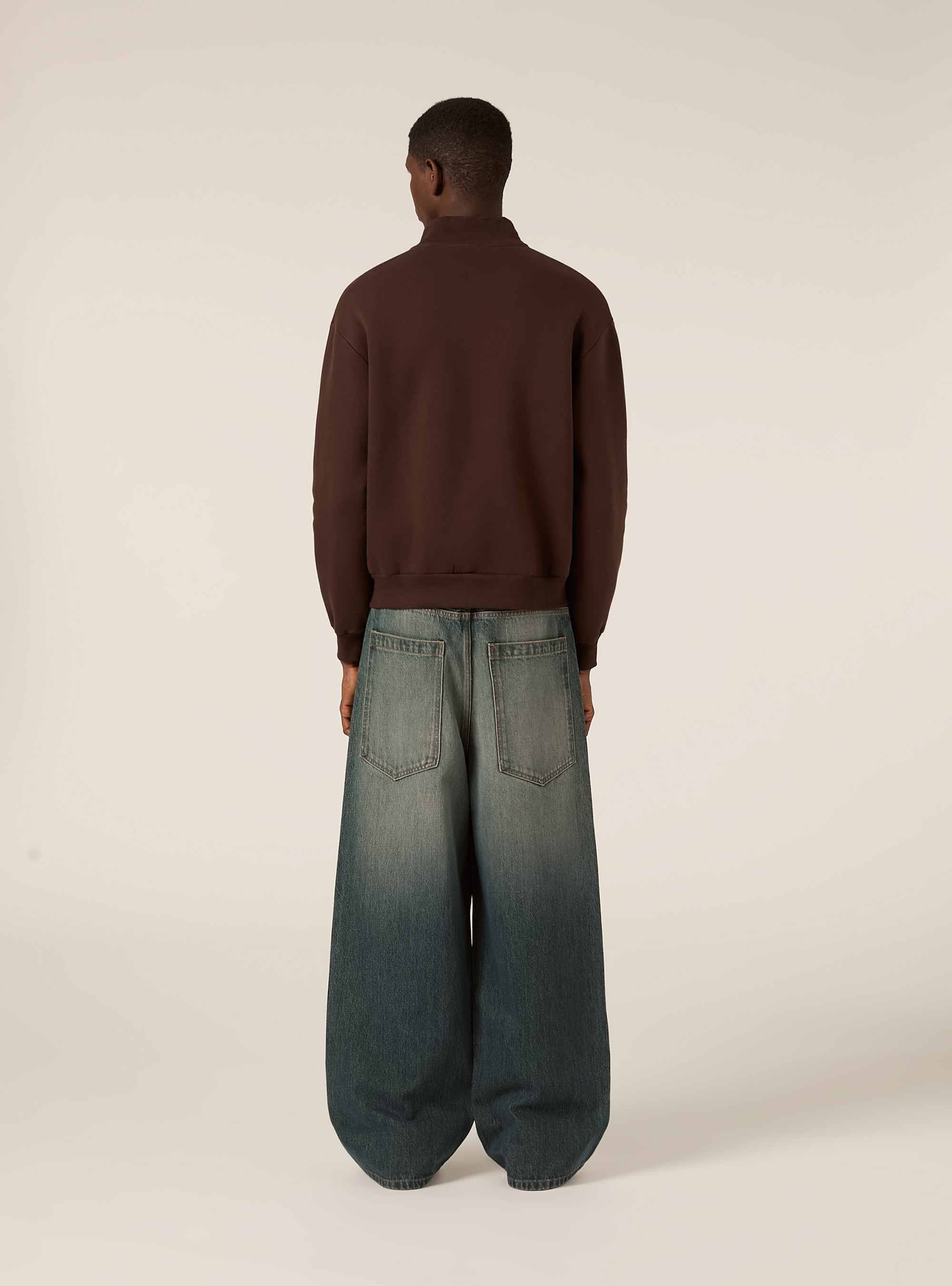 Cardigan con cerniera mezzocollo, BR1 BROWN DARK