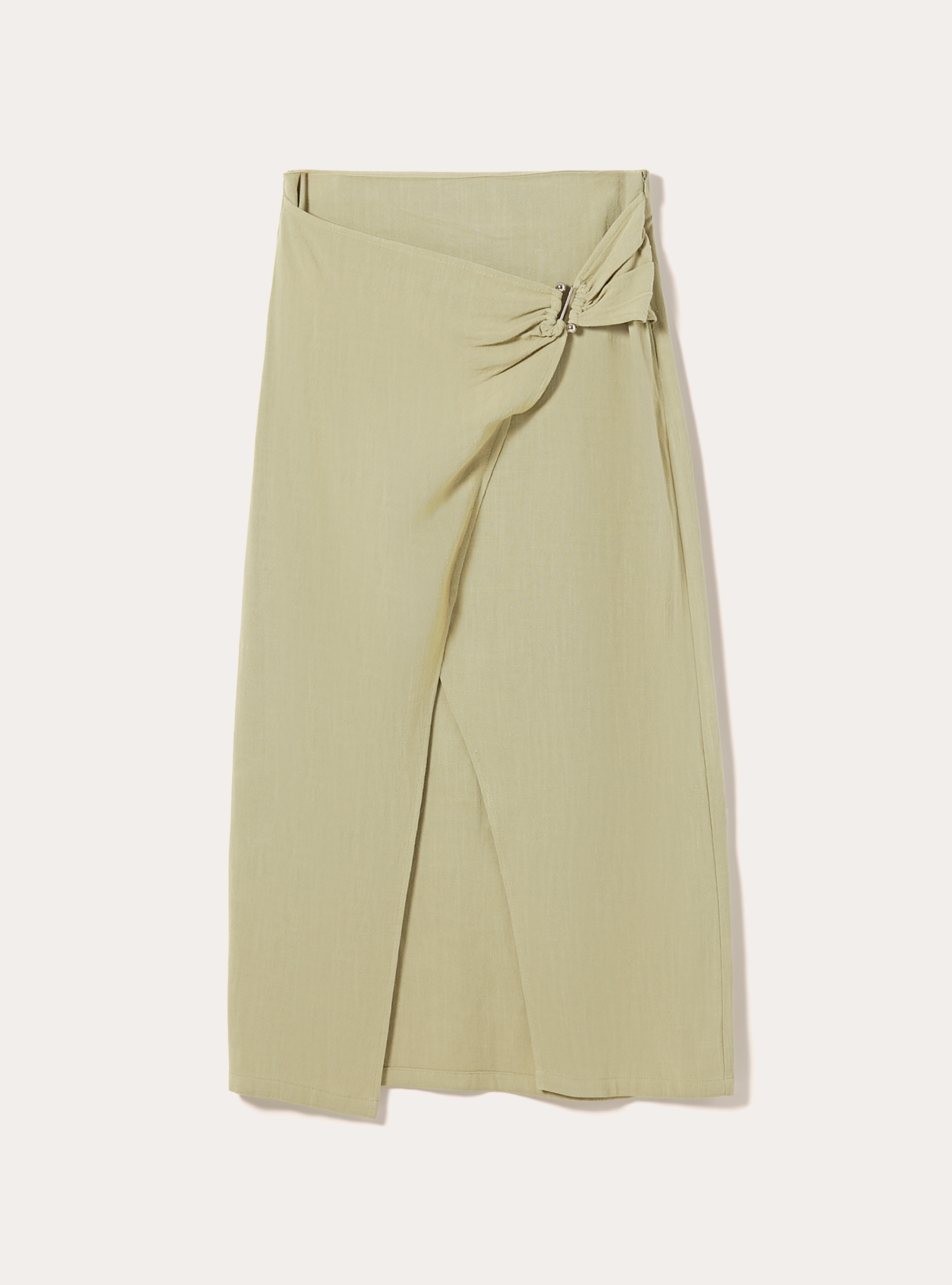 【AAKE】VOLUME MIDI SK Linen blend asymmetrical midi skirt | Alcott | Women's