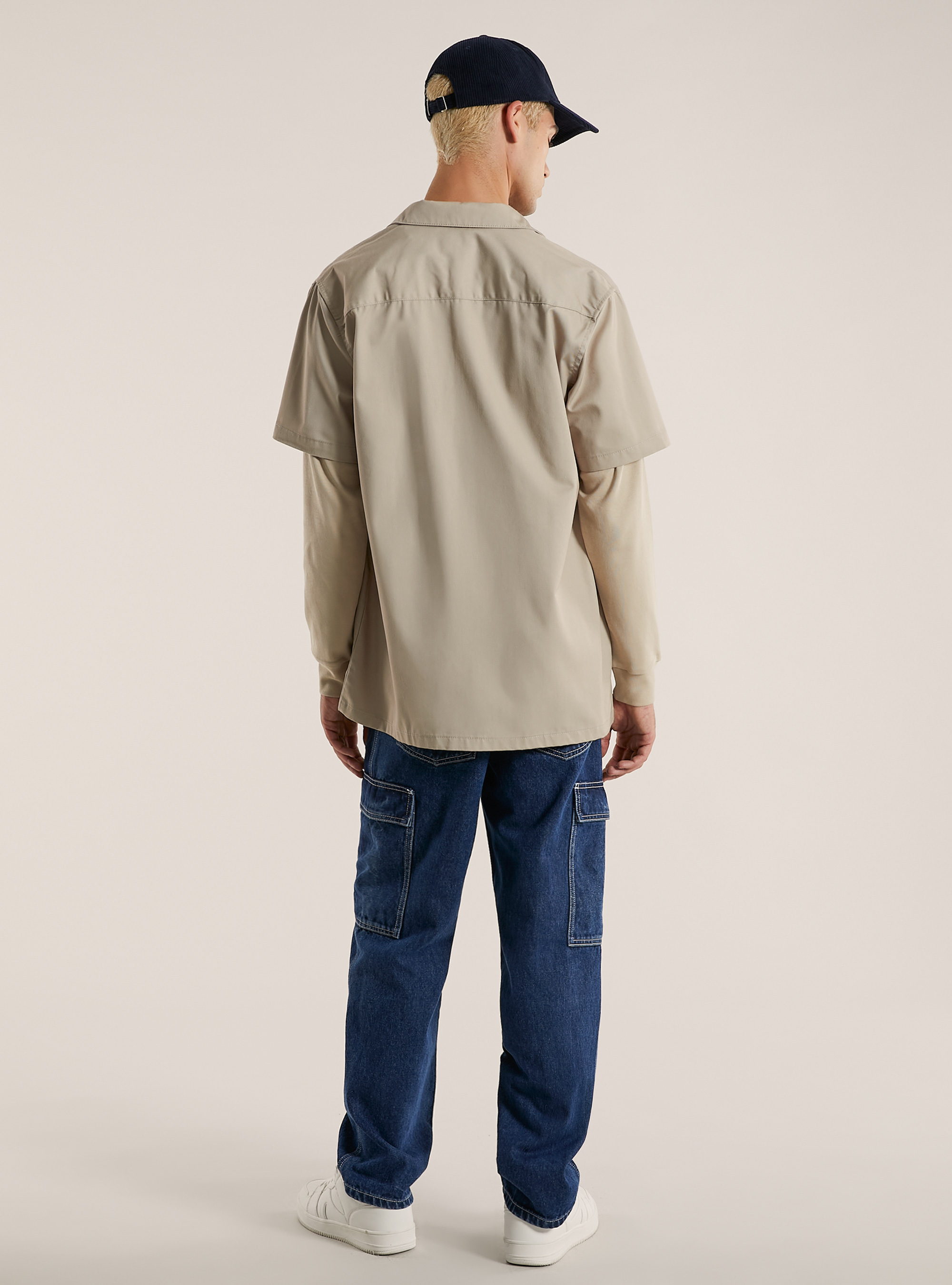 Twill shirt with large pockets, BG2 BEIGE MEDIUM