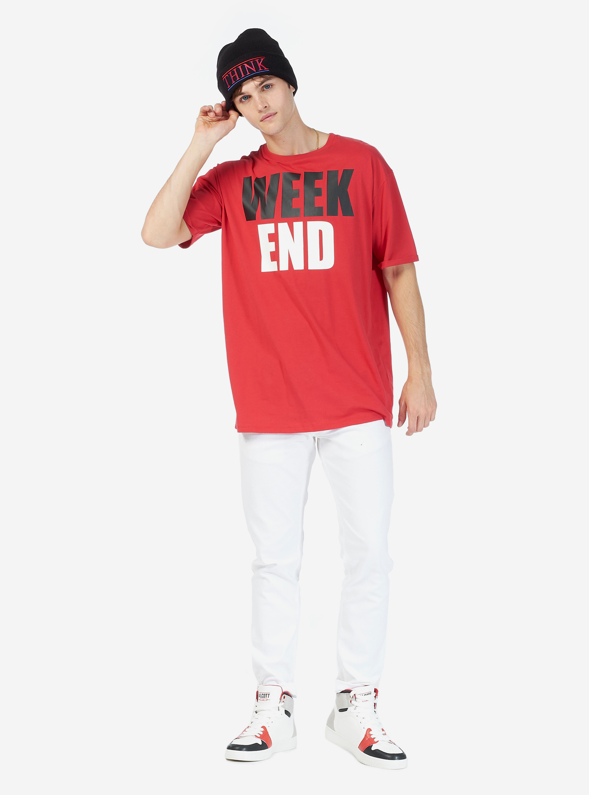 Pantalons twill stretch, C099 WHITE