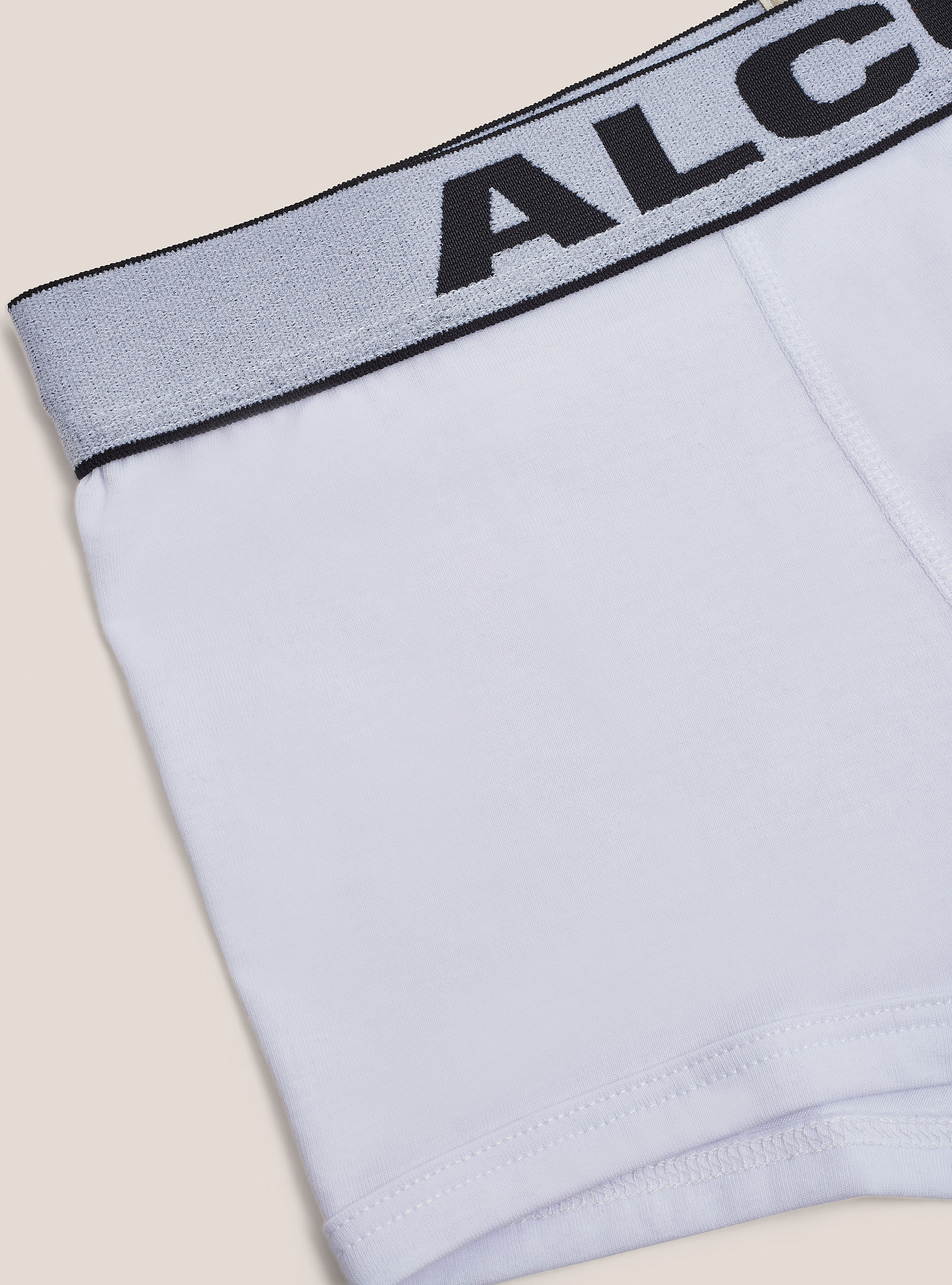 Boxer in cotone elasticizzato con logo, BIANCO