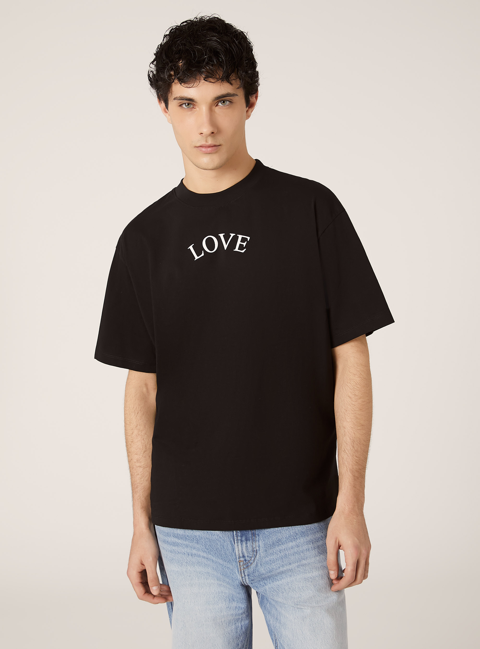 T-Shirt mit Boxy-Passform und POP STATEMENT-Aufdruck, BK1 BLACK