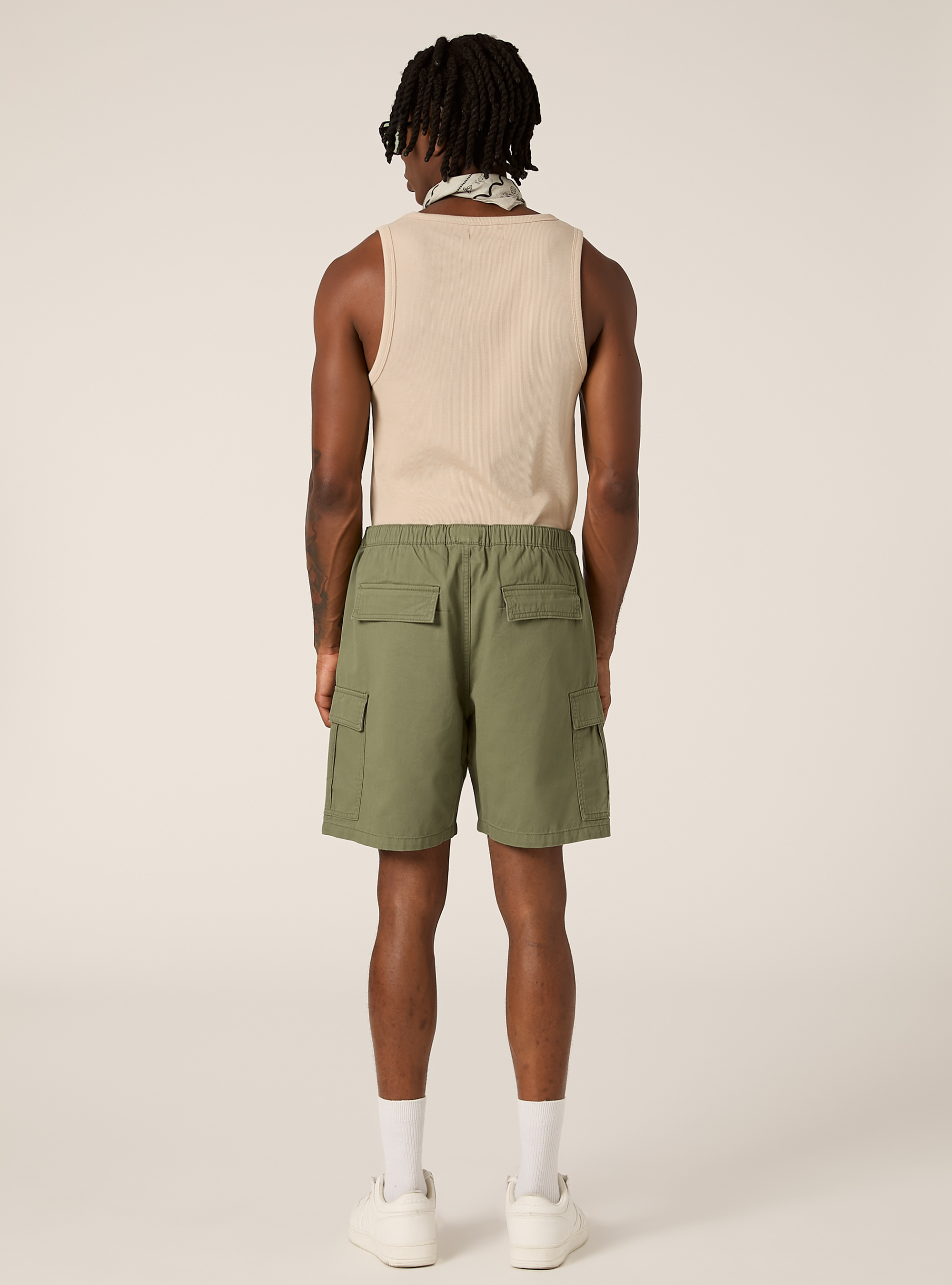 Cargo-Bermudashorts aus Twill mit Kordelzug, KY2 KAKY MEDIUM