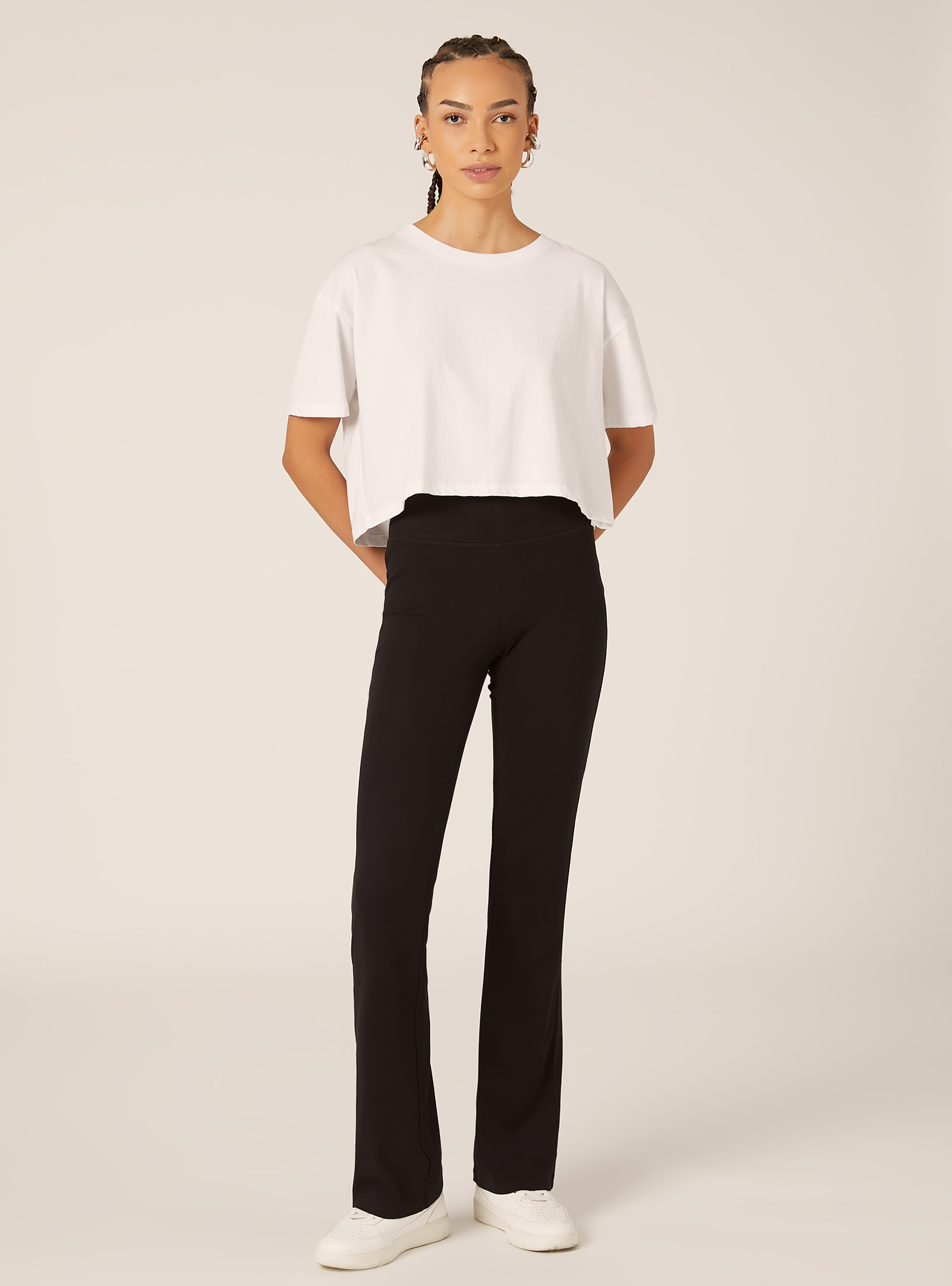 Flared leggings, BK1 BLACK