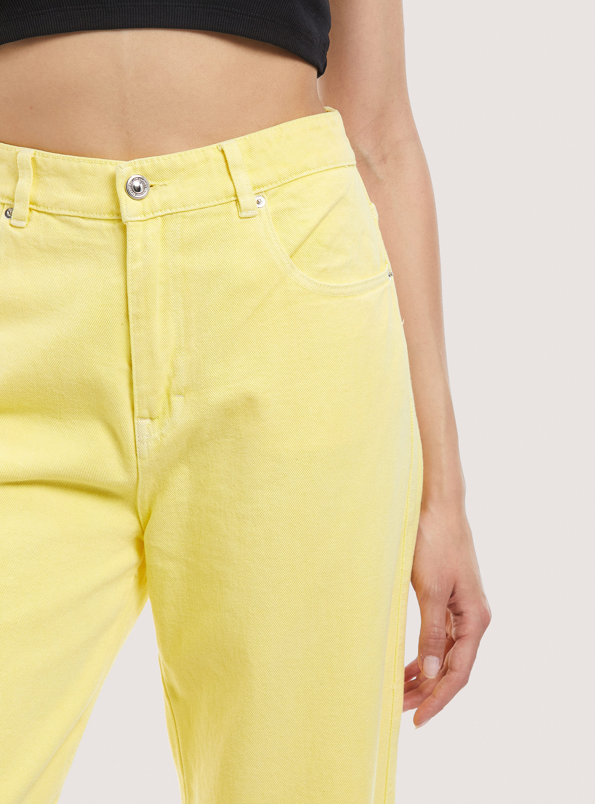 Pantalon large en coton, YE3 YELLOW LIGHT