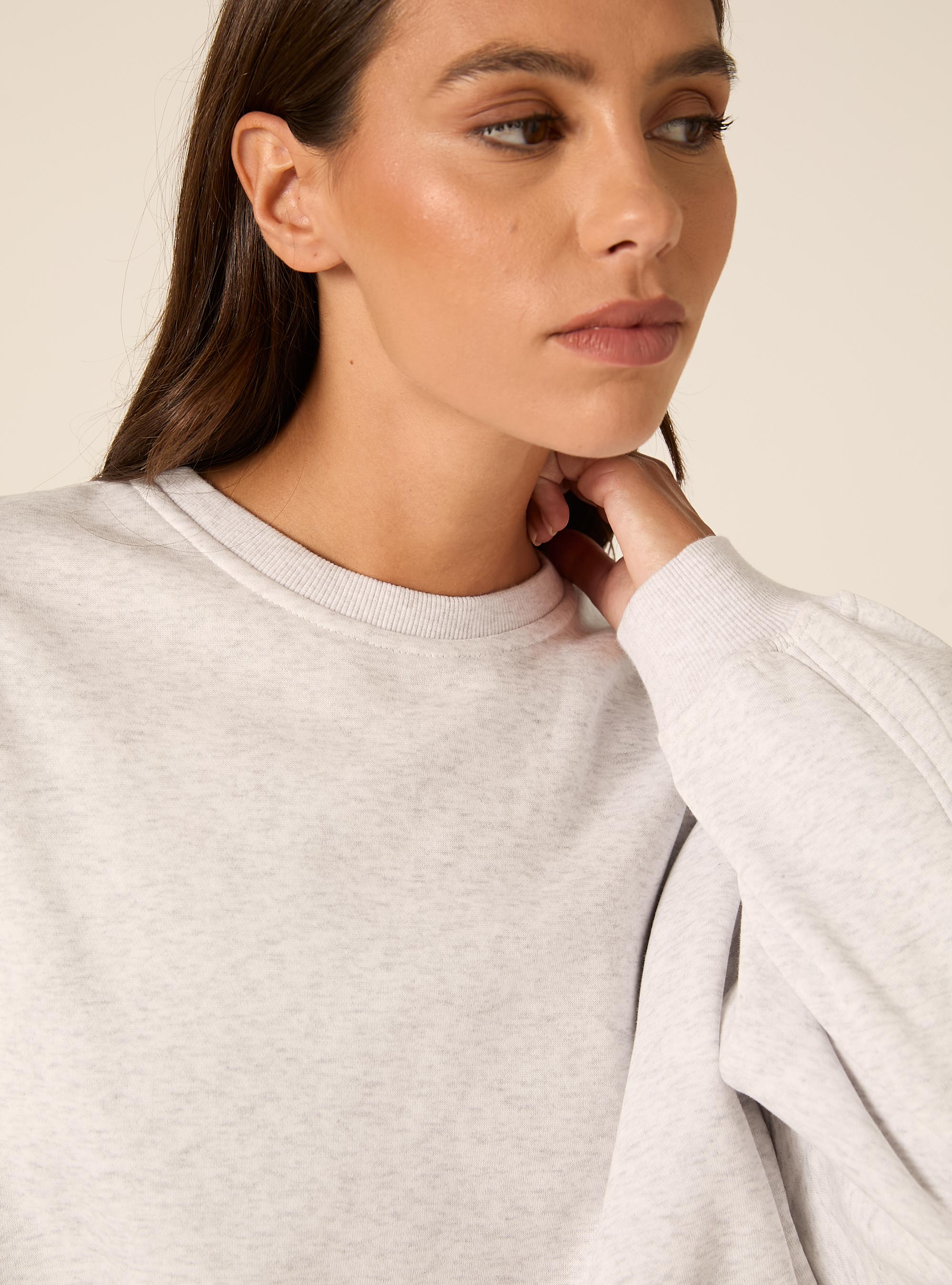Felpa girocollo, MGY3 GREY MEL LIGHT