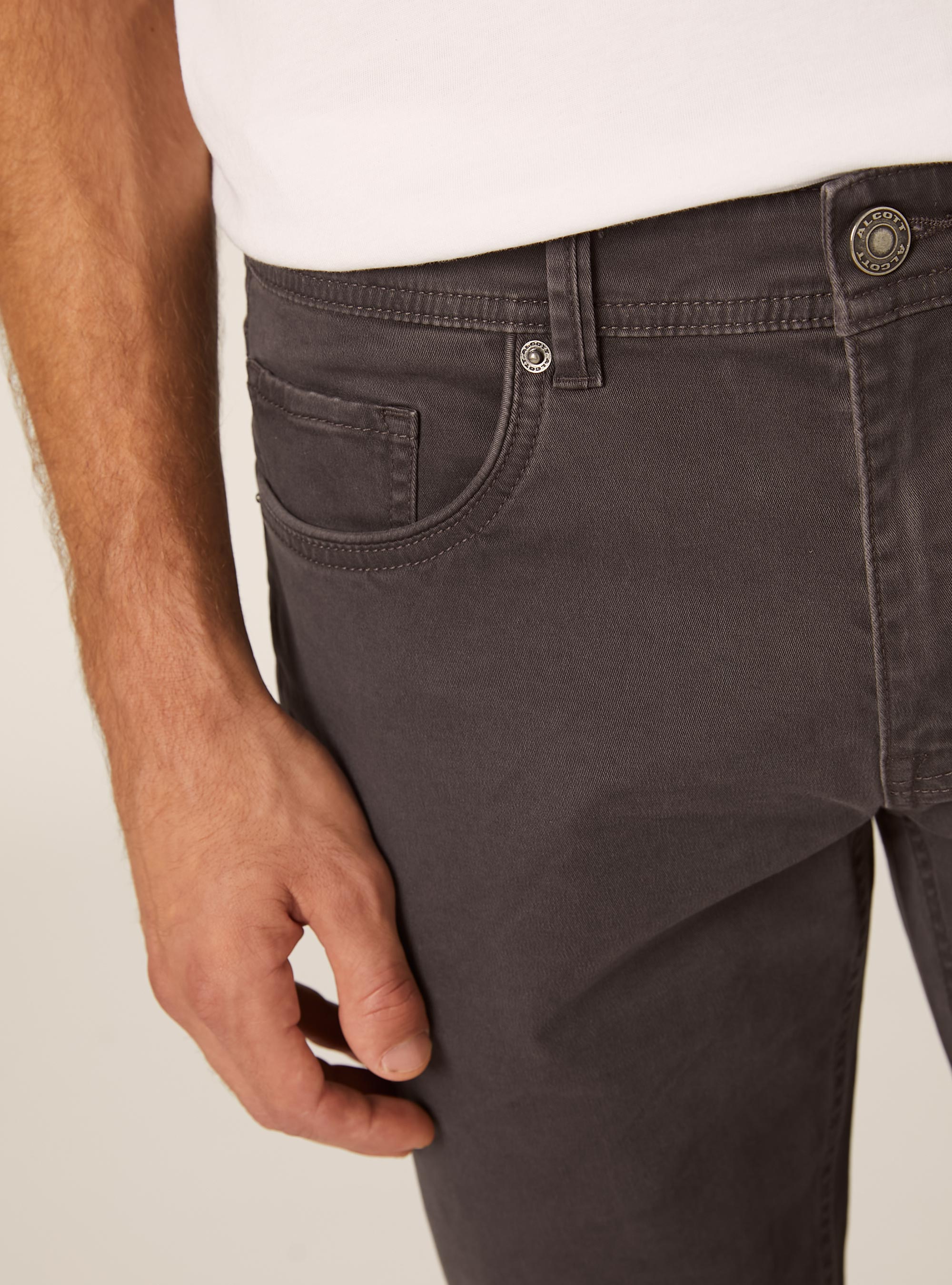 Pantalones pitillo de algodón, GY1 GREY DARK