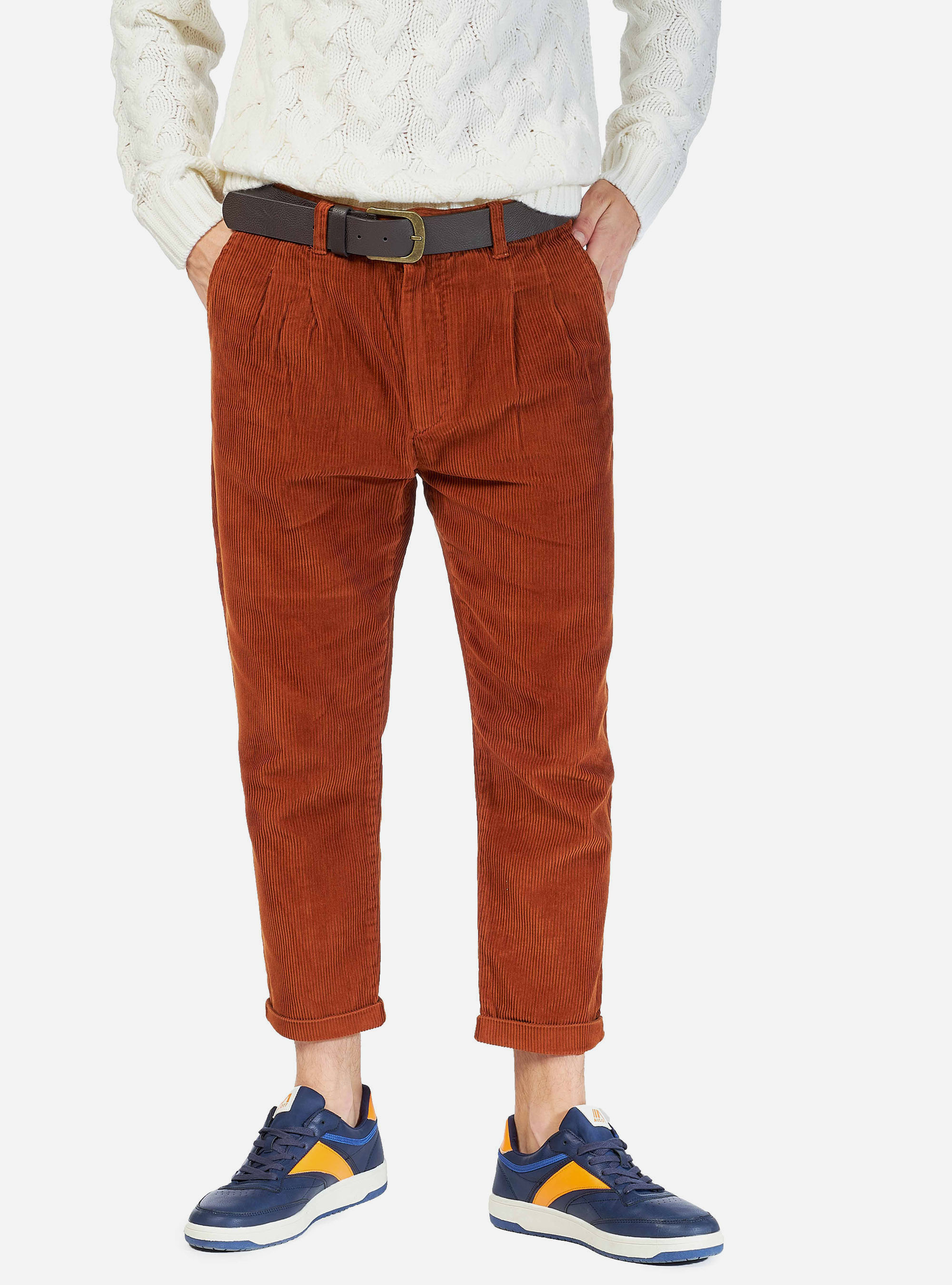 VELVET TROUSERS, C5551 RUSTY