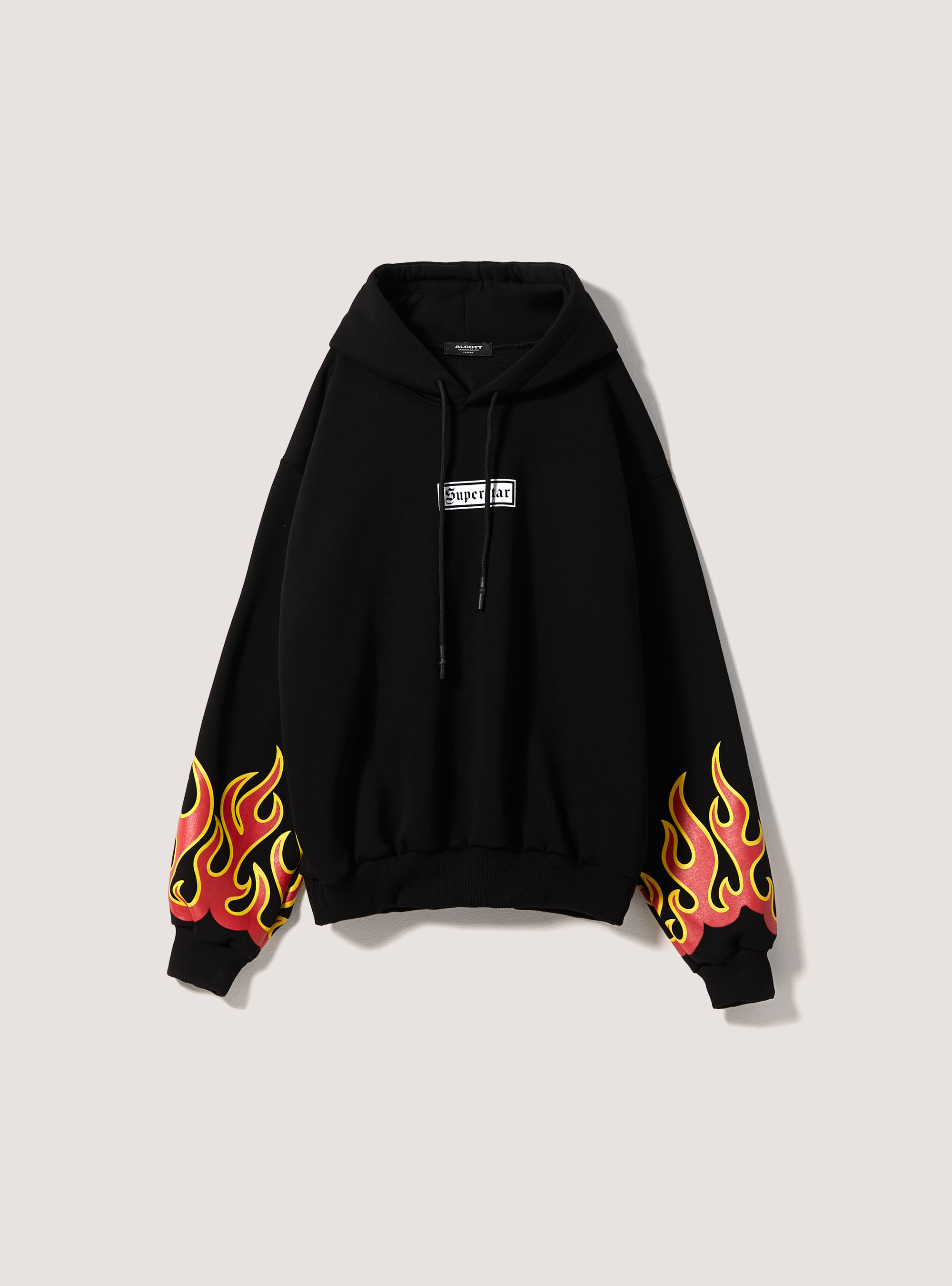 Sweat-shirt avec impression Flames Collection, BK1 BLACK