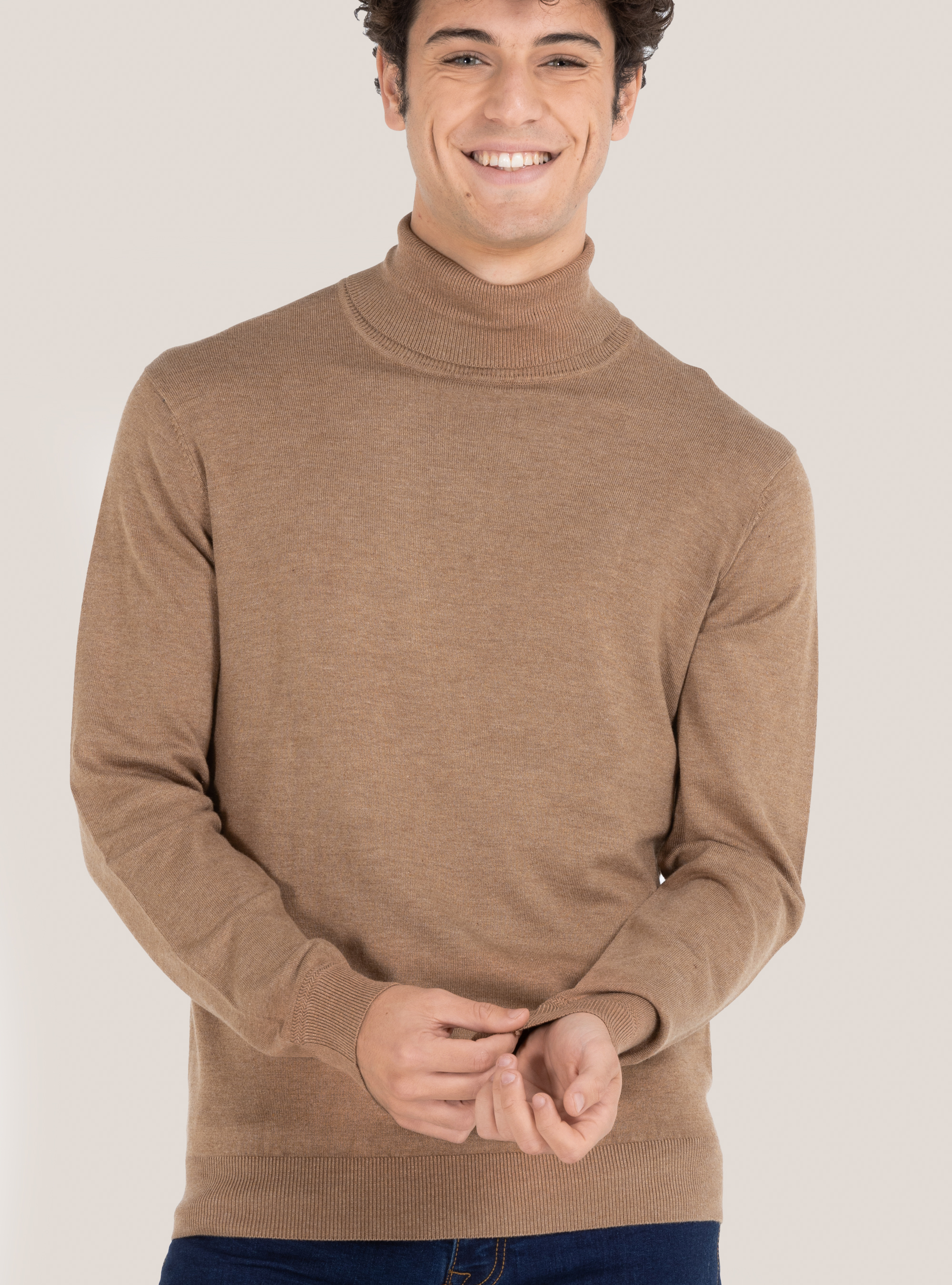 Basic turtleneck pullover, BEIGE