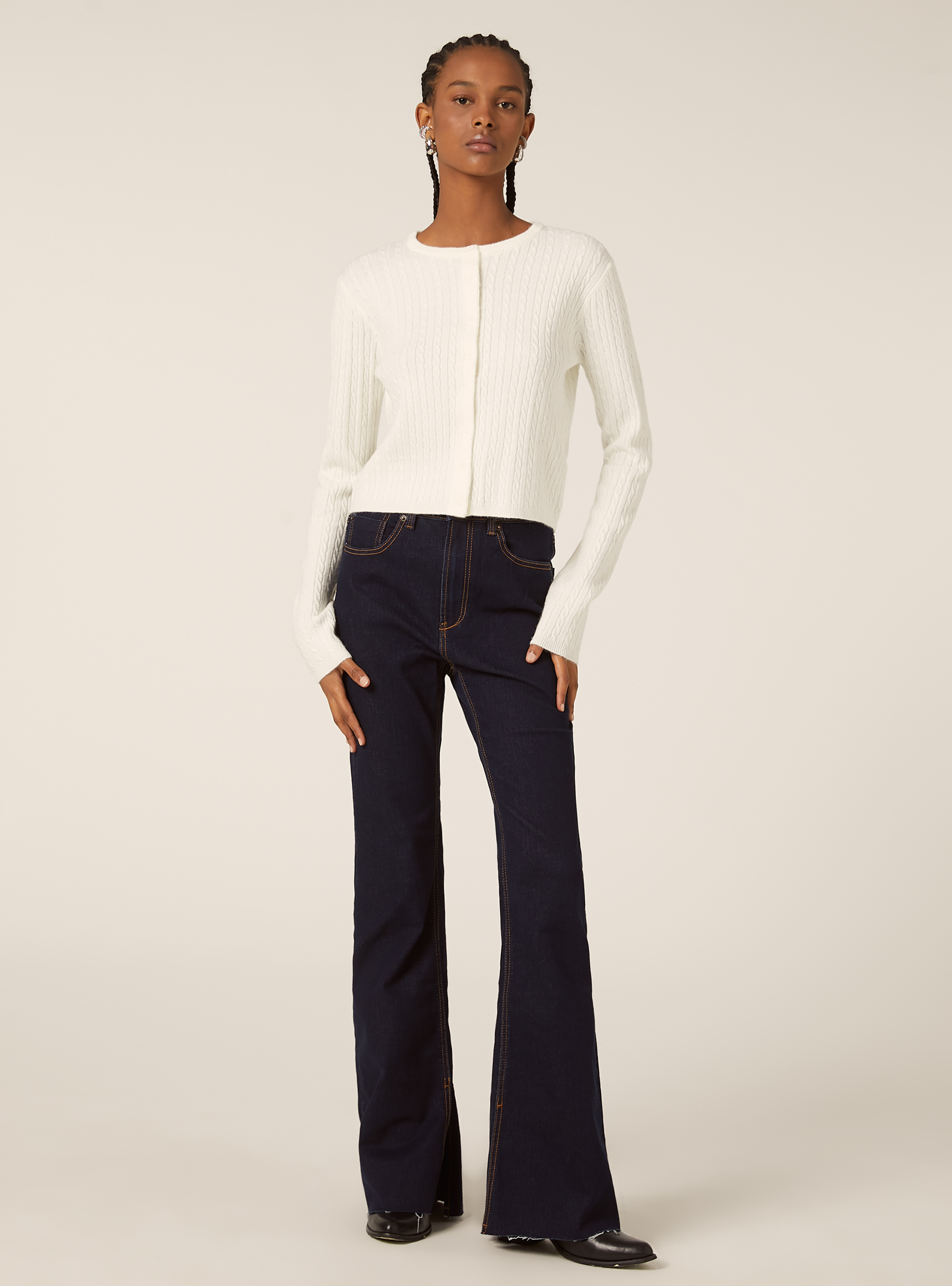 Cardigan trecce, WH2 WHITE