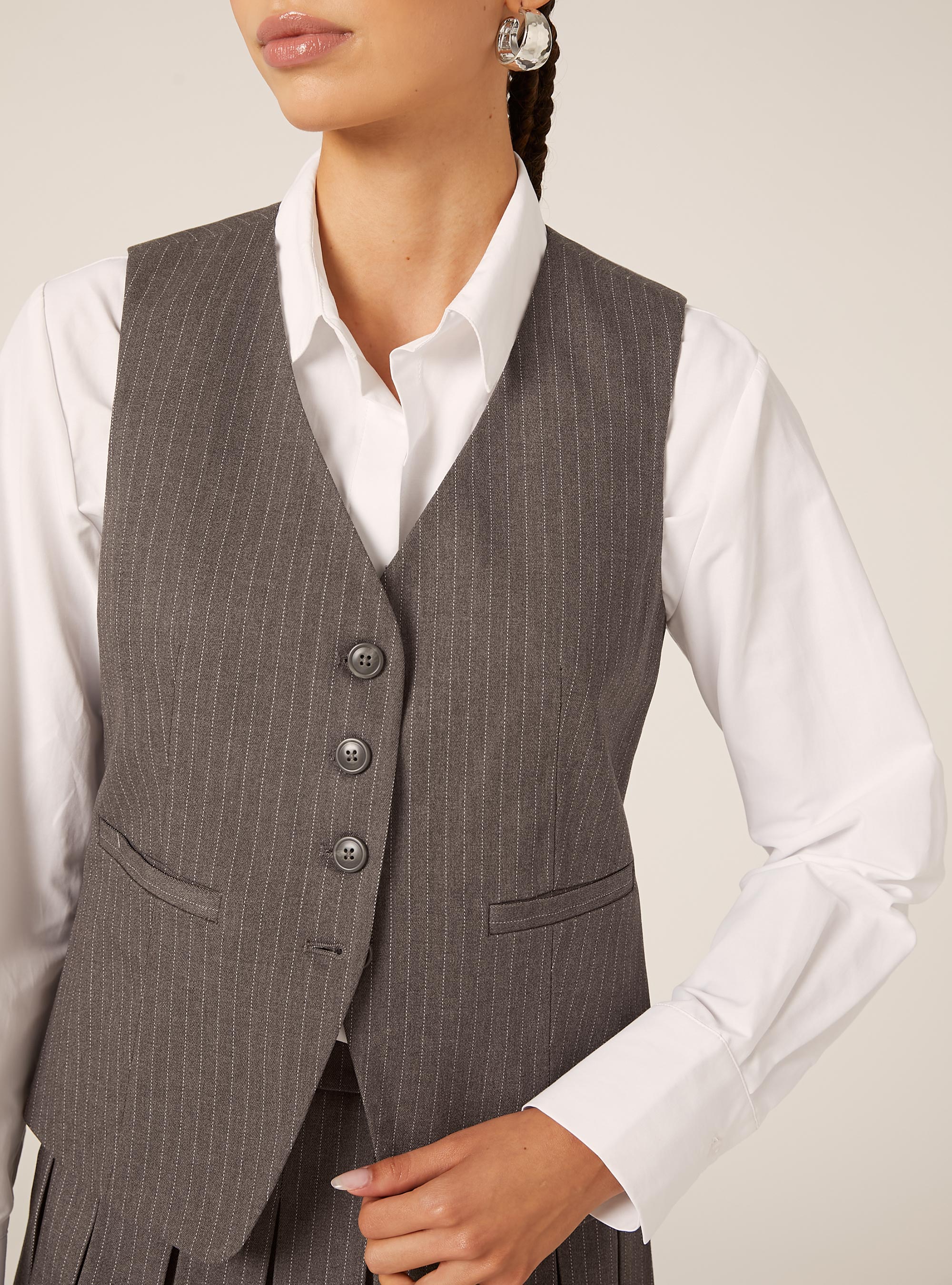 Gilet fantaisie, MGY1 GREY MEL DARK