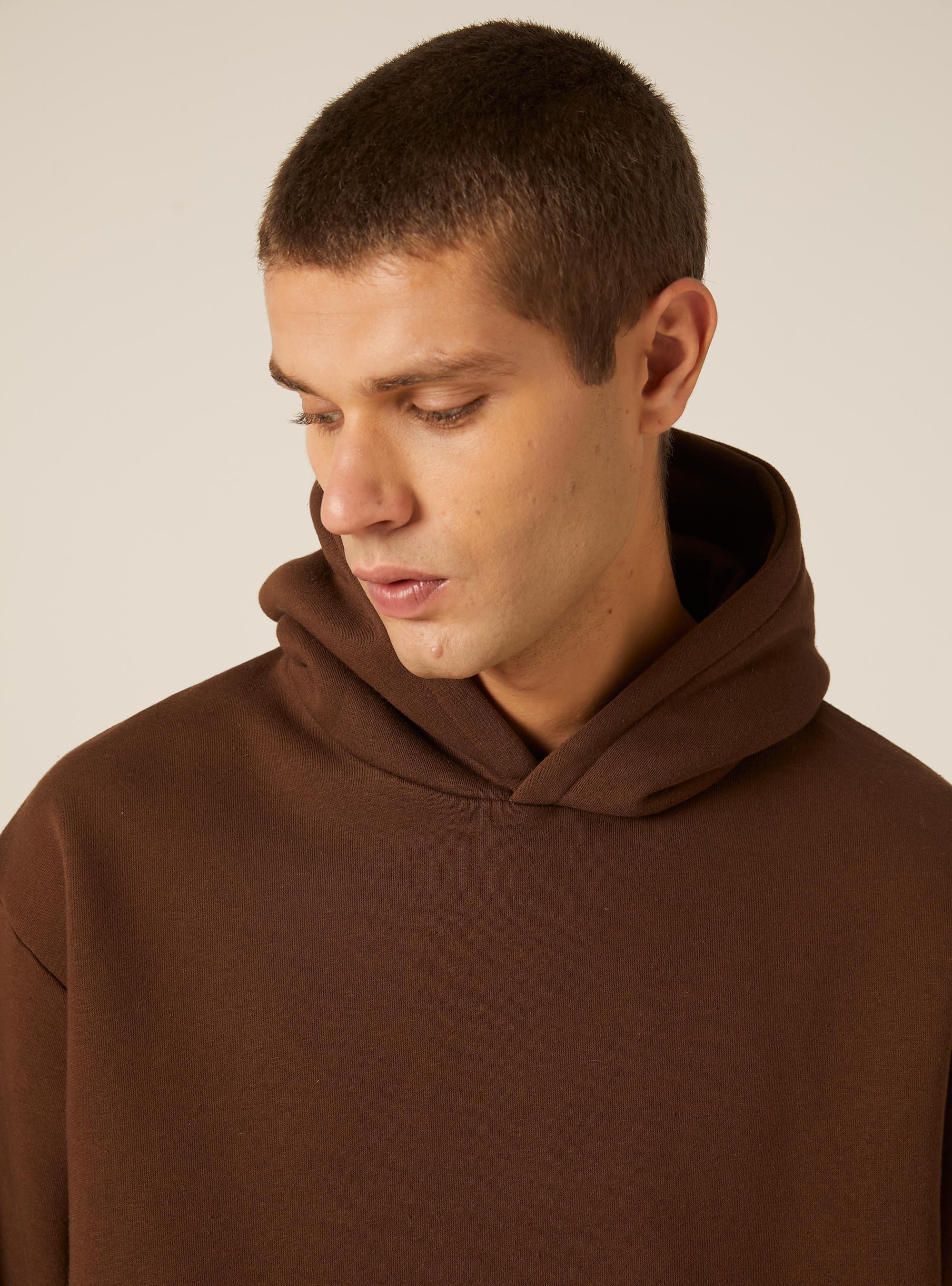 Boxy fit hoodie, BR2 BROWN MEDIUM