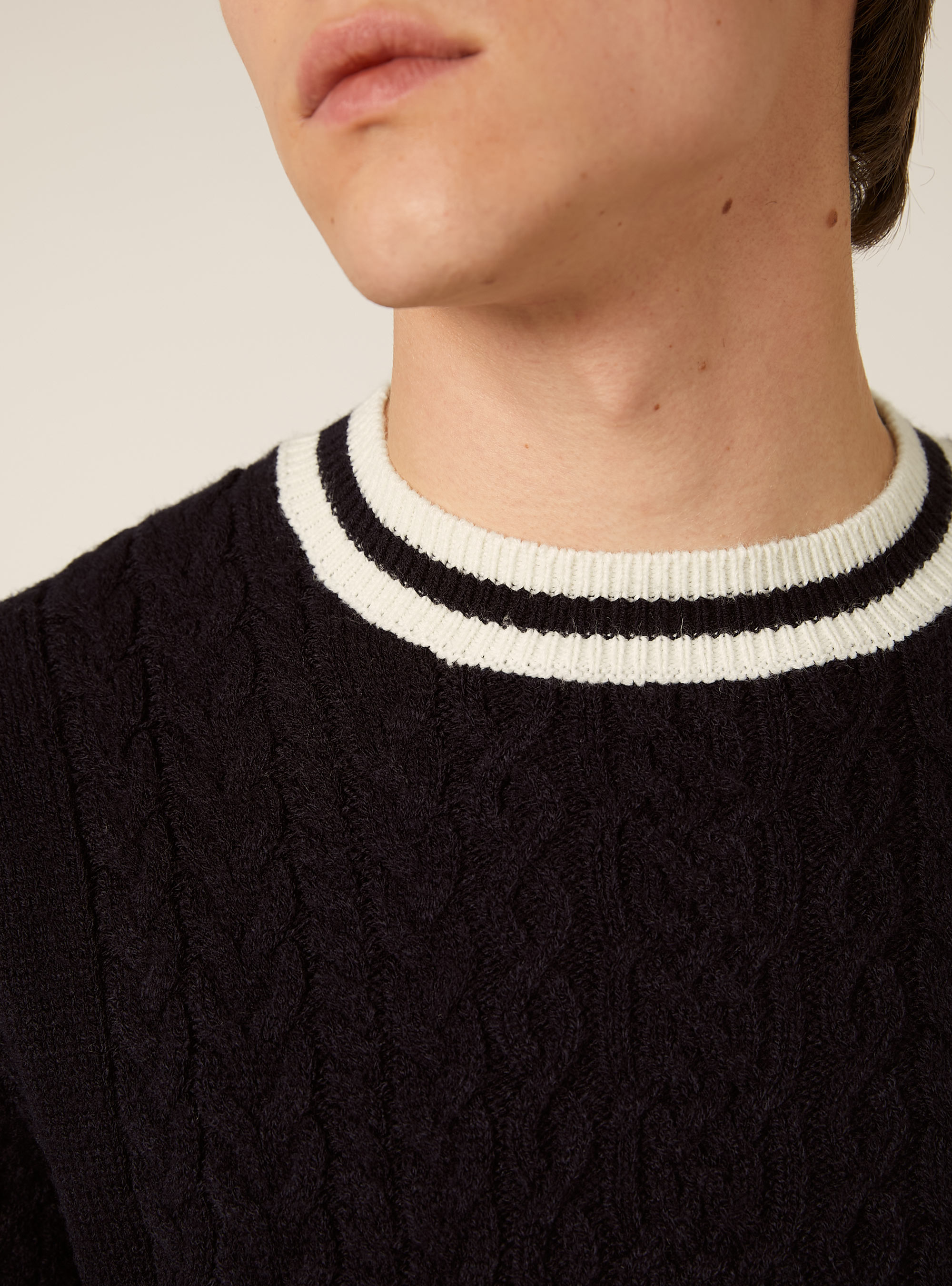 Maglione con con in rib a contrasto, NA2 NAVY MEDIUM