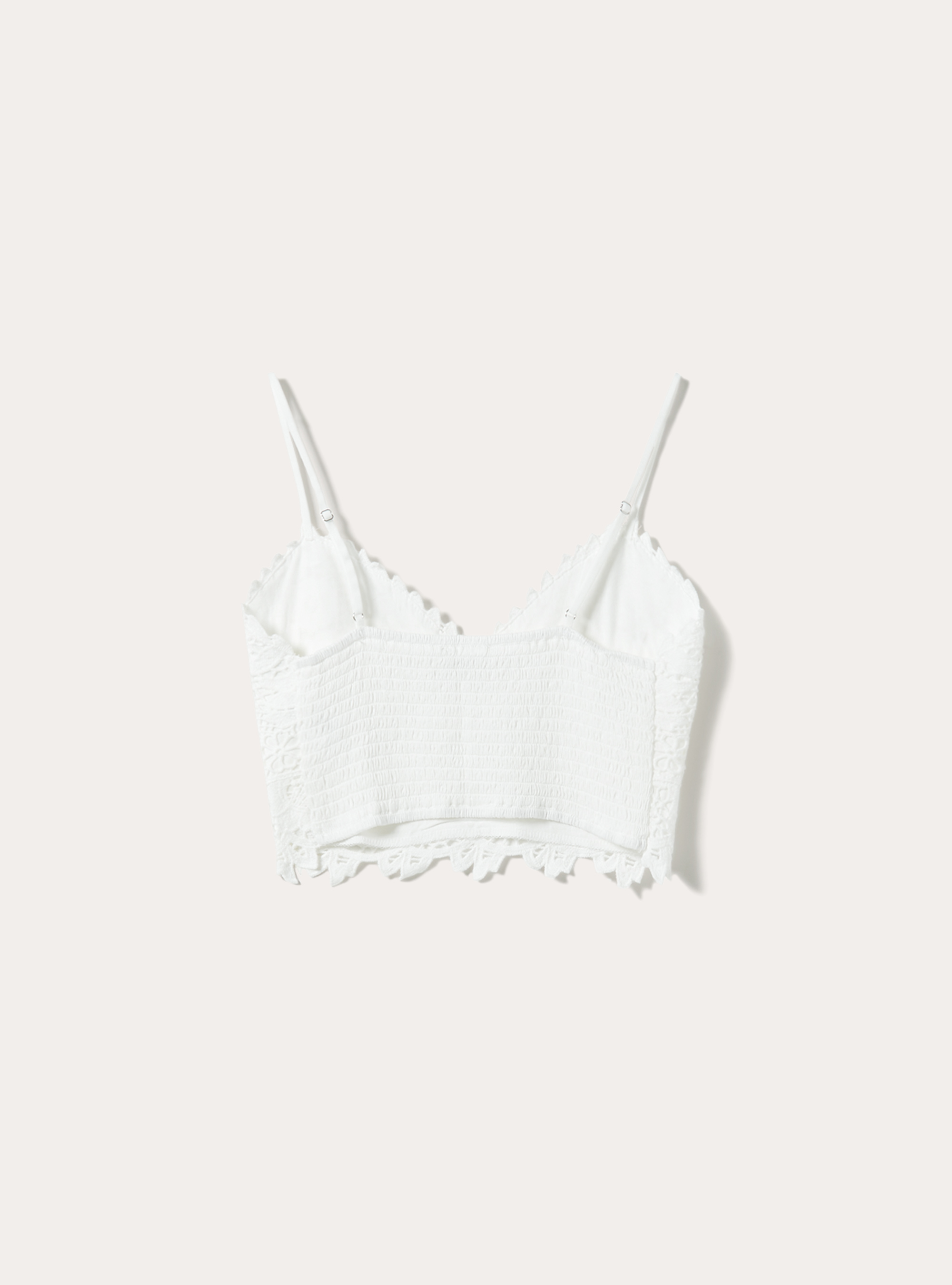 Crochet top with braces, WH2 WHITE