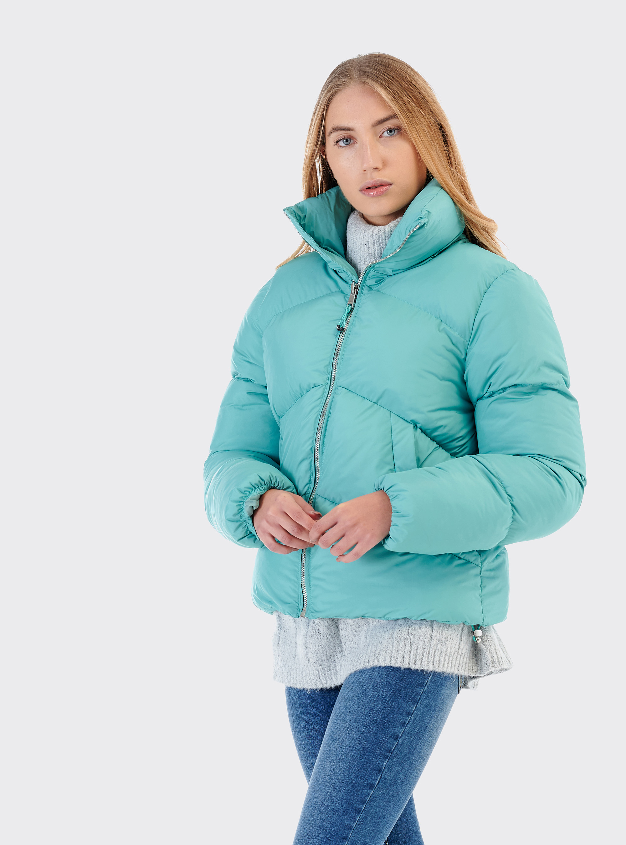Short puffy jacket, C1184 ICE GREEN