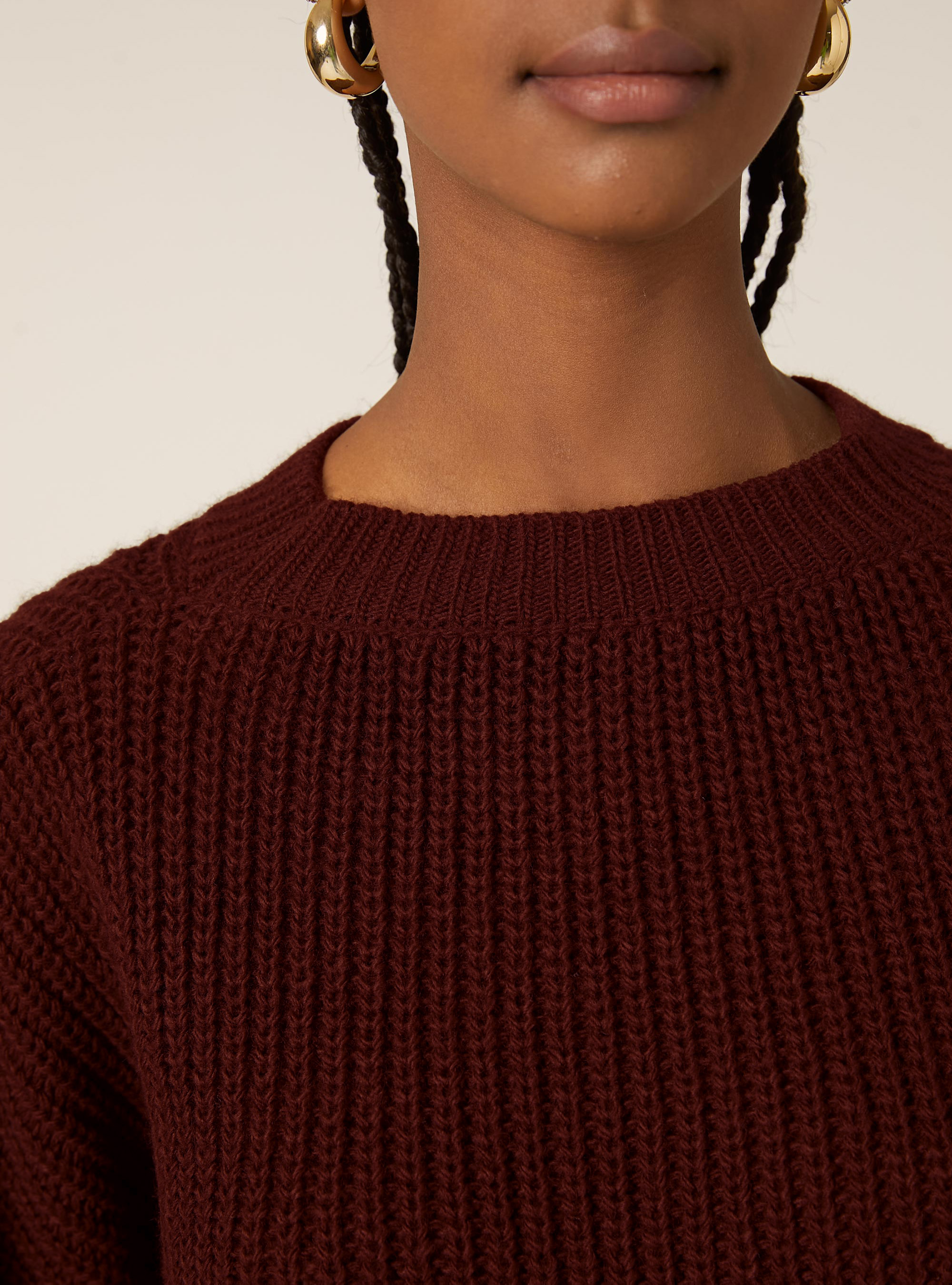 Pullover girocollo, BO2 BORDEAUX MEDIUM