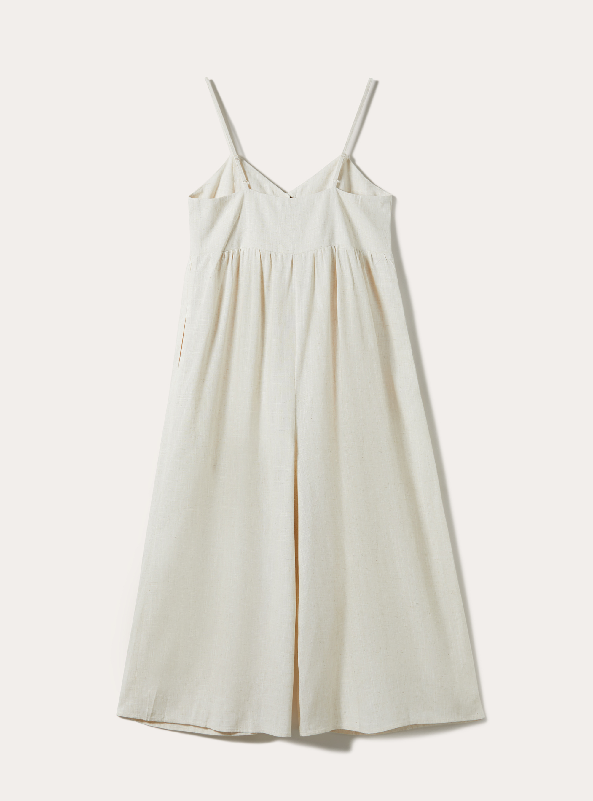 Plain-coloured linen-blend overalls, BG3 BEIGE LIGHT