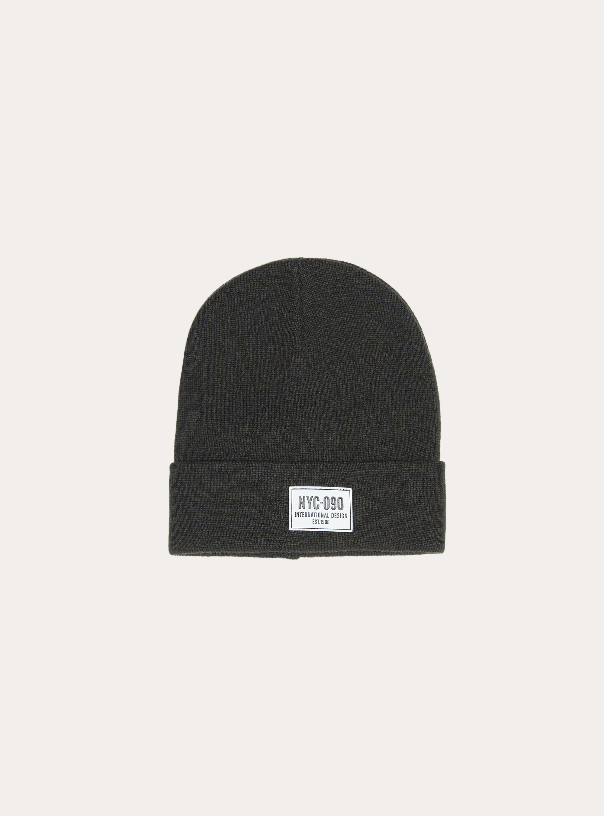 Warm beanie with patch, KY1 KAKY DARK