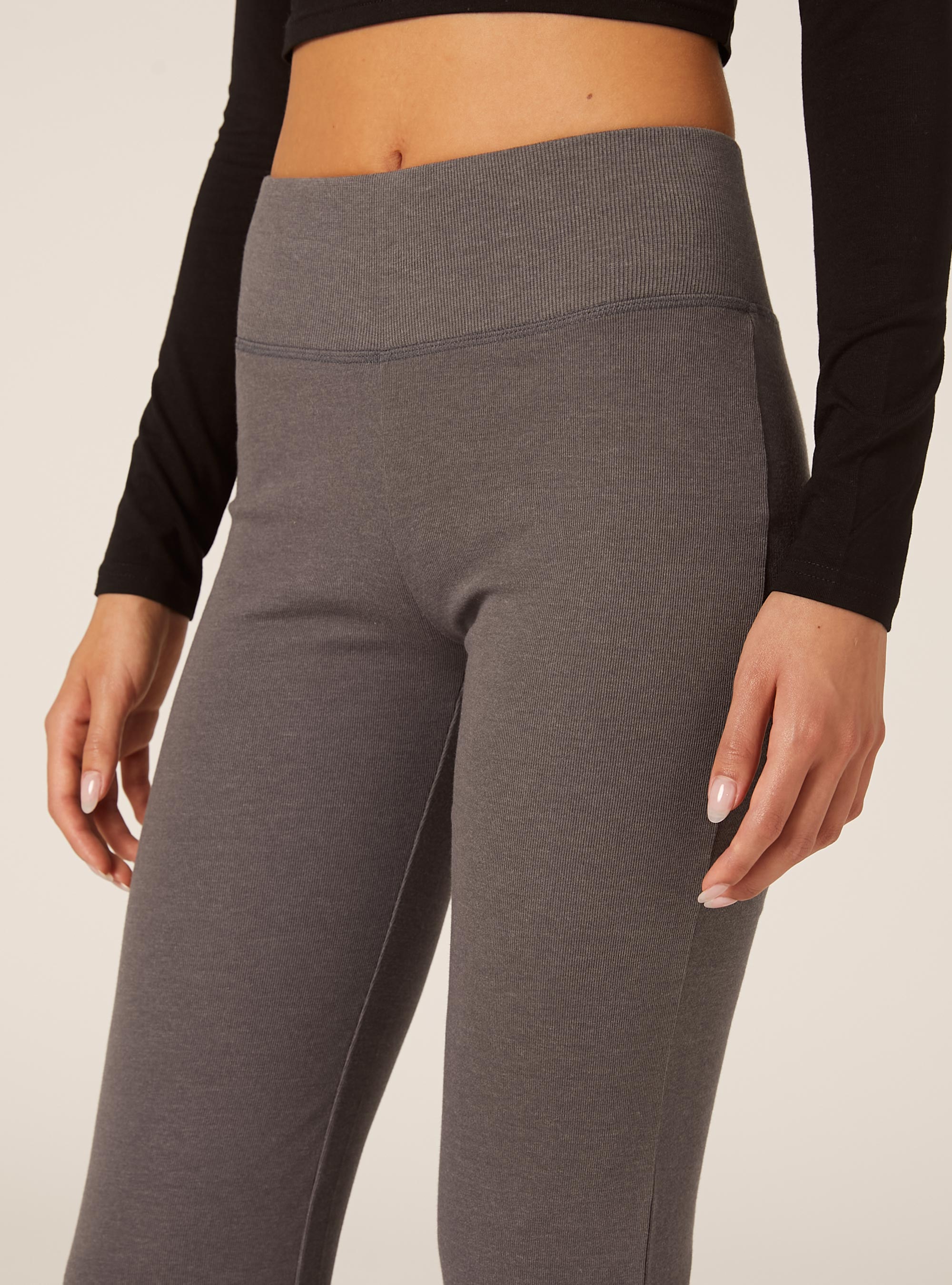 Flared leggings, MGY1 GREY MEL DARK