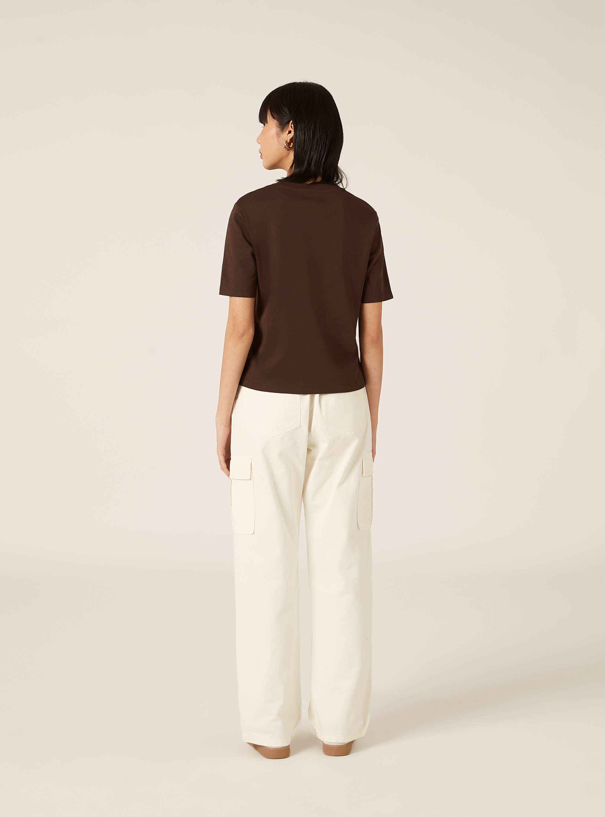 T-shirt regular in interlock, BR1 BROWN DARK