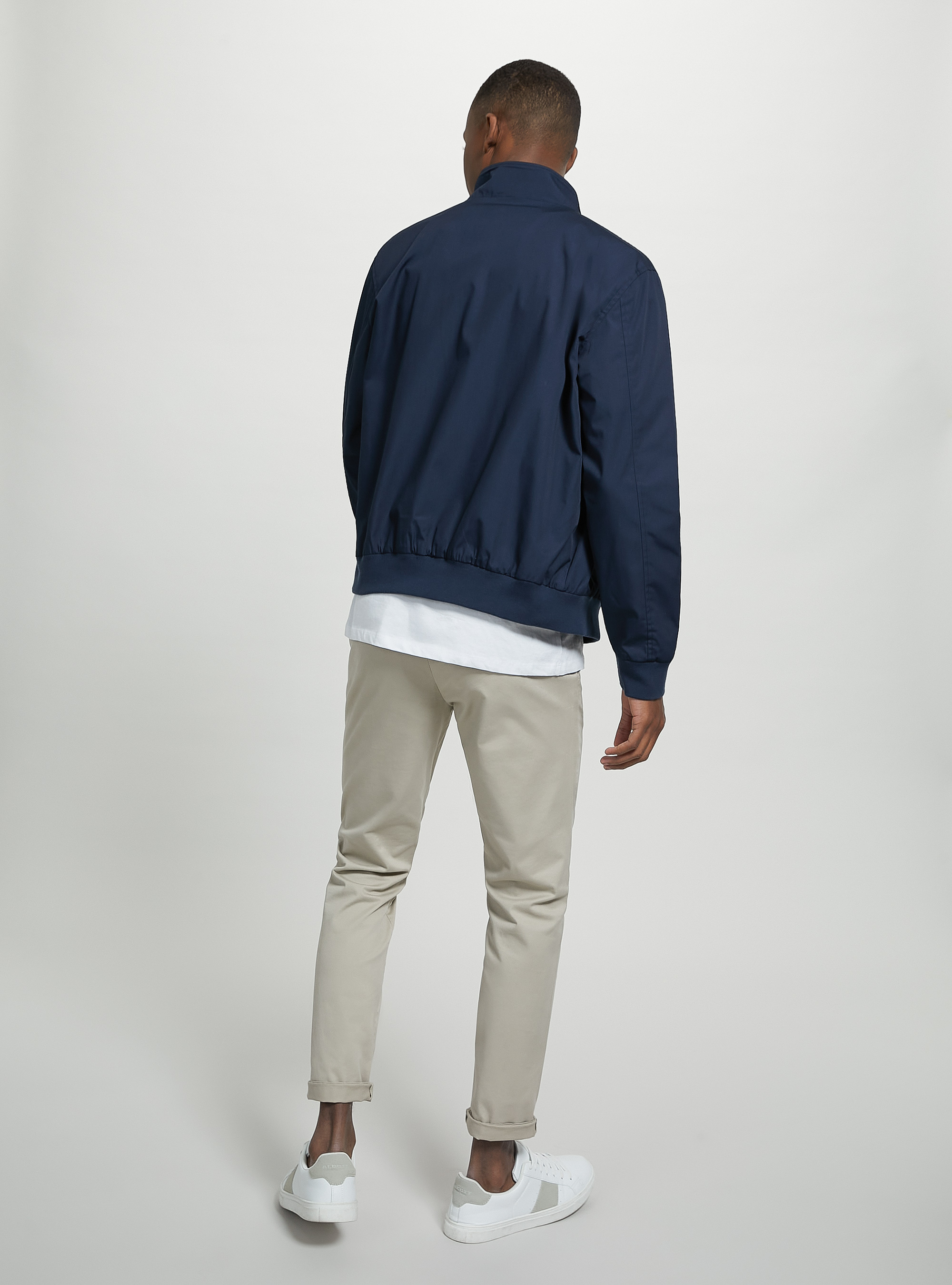 Cotton Blend Bomber Jacket, NA3 NAVY LIGHT