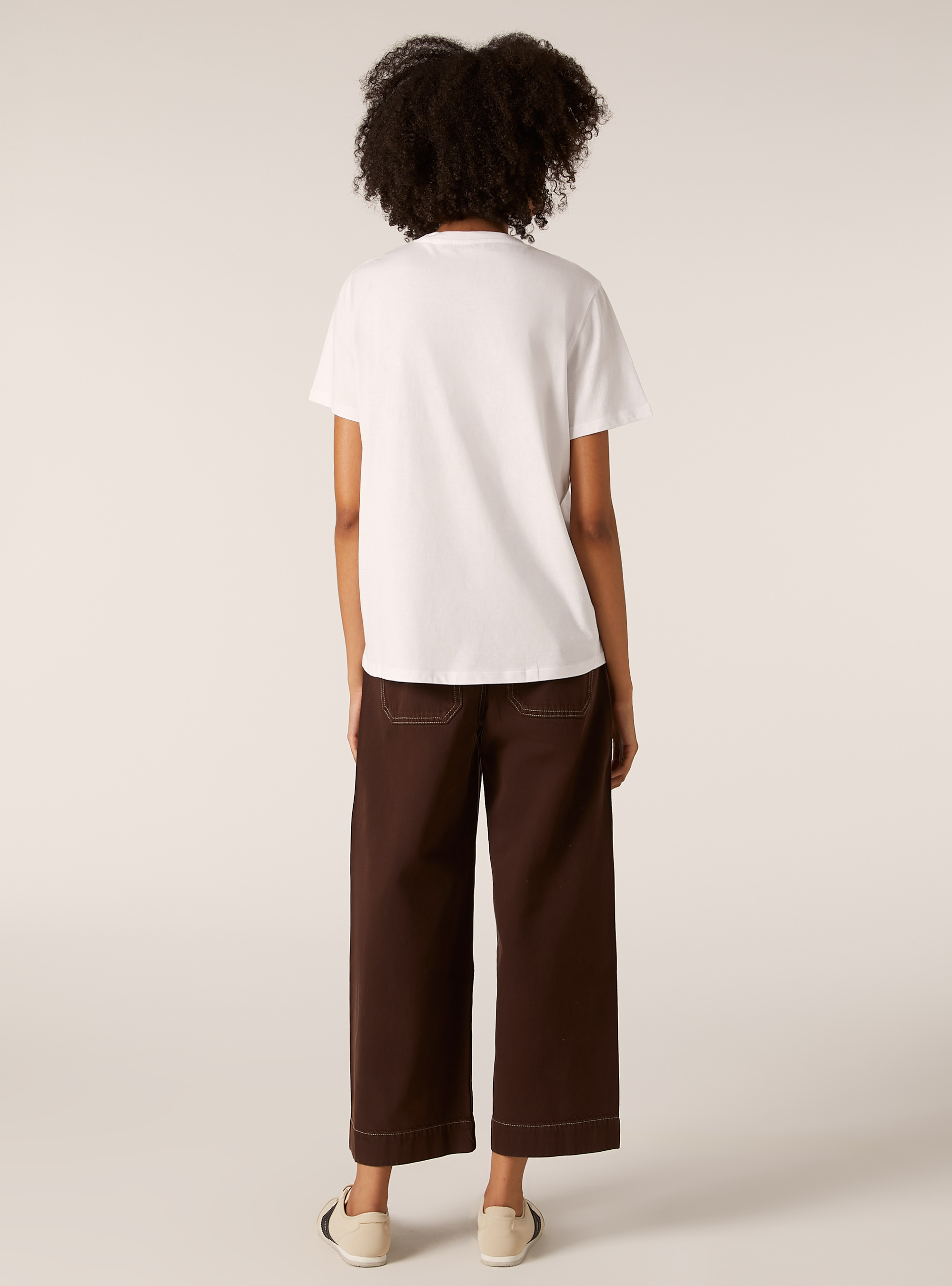 Maglietta con stampa animalier metallizzata, BIANCO OTTICO