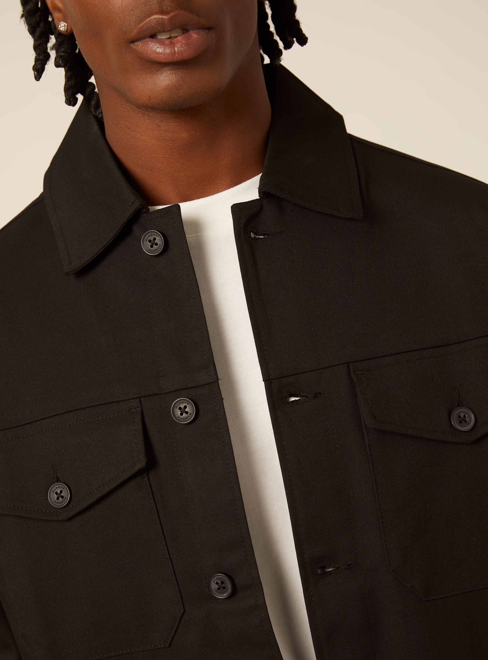 Hemdjacke mit pattentaschen, BK1 BLACK