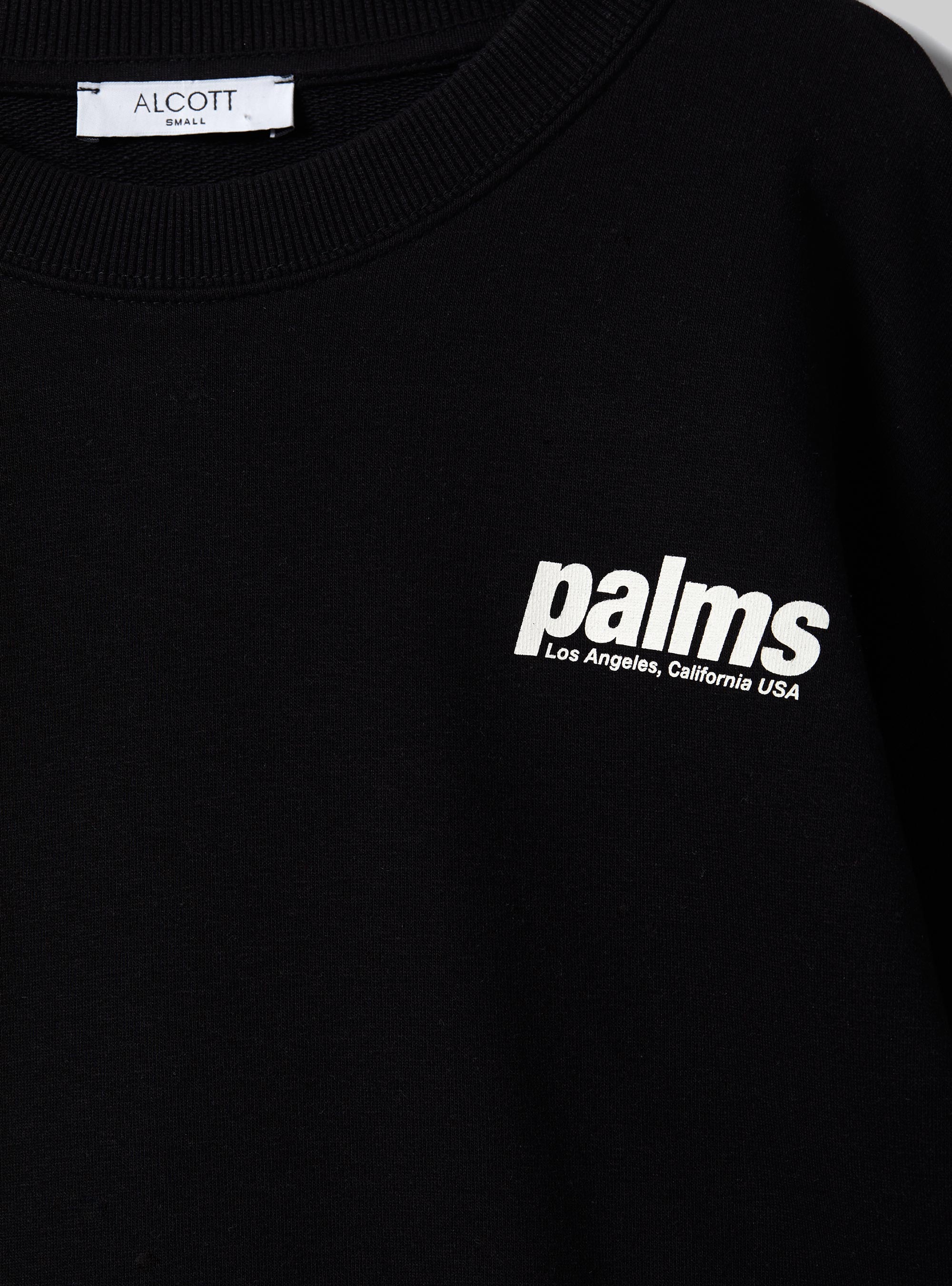 Cropped sweatshirt with lettering print, BK1 BLACK