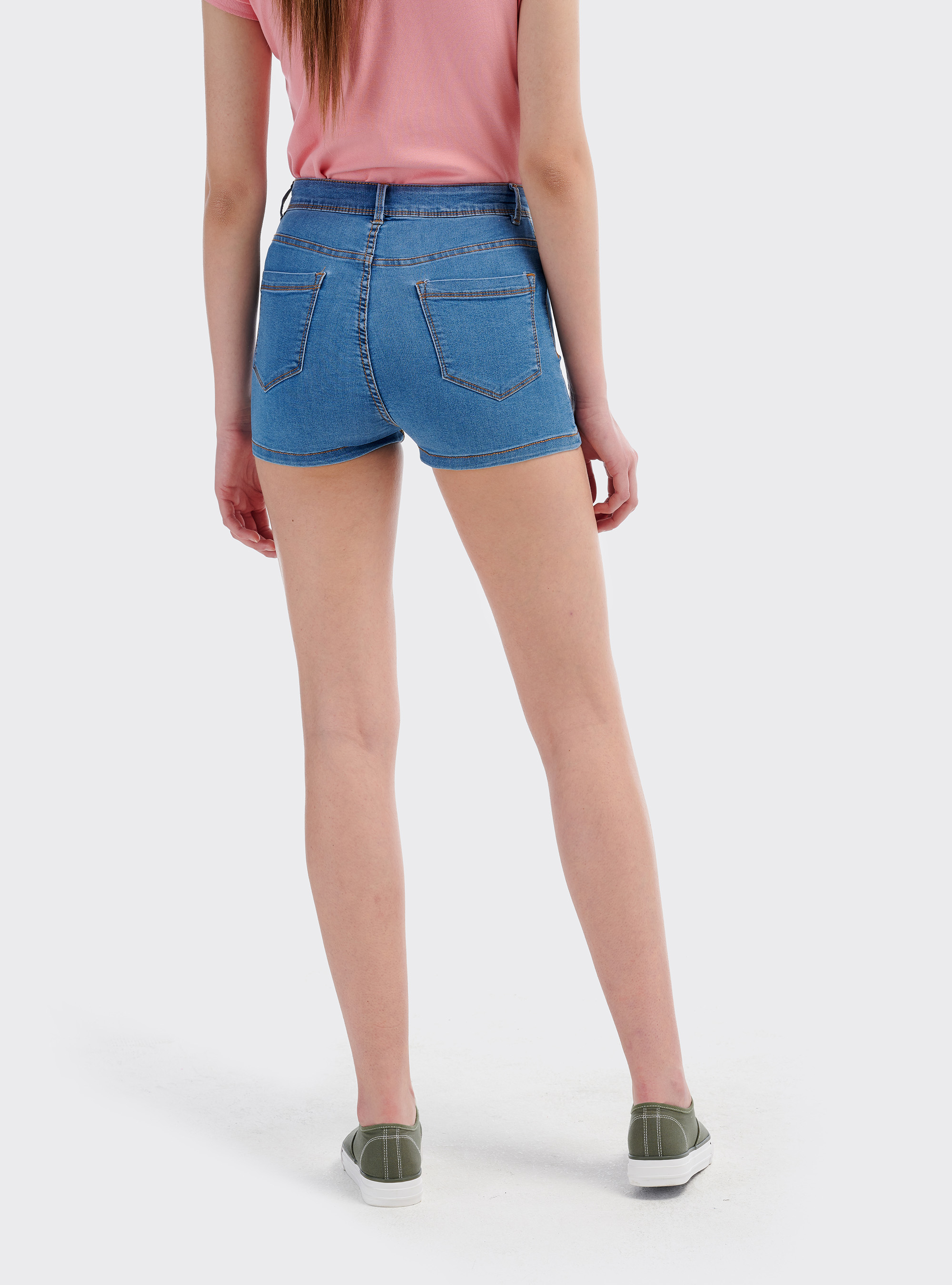 Super stretch fit denim shorts, C196 AZZURRE