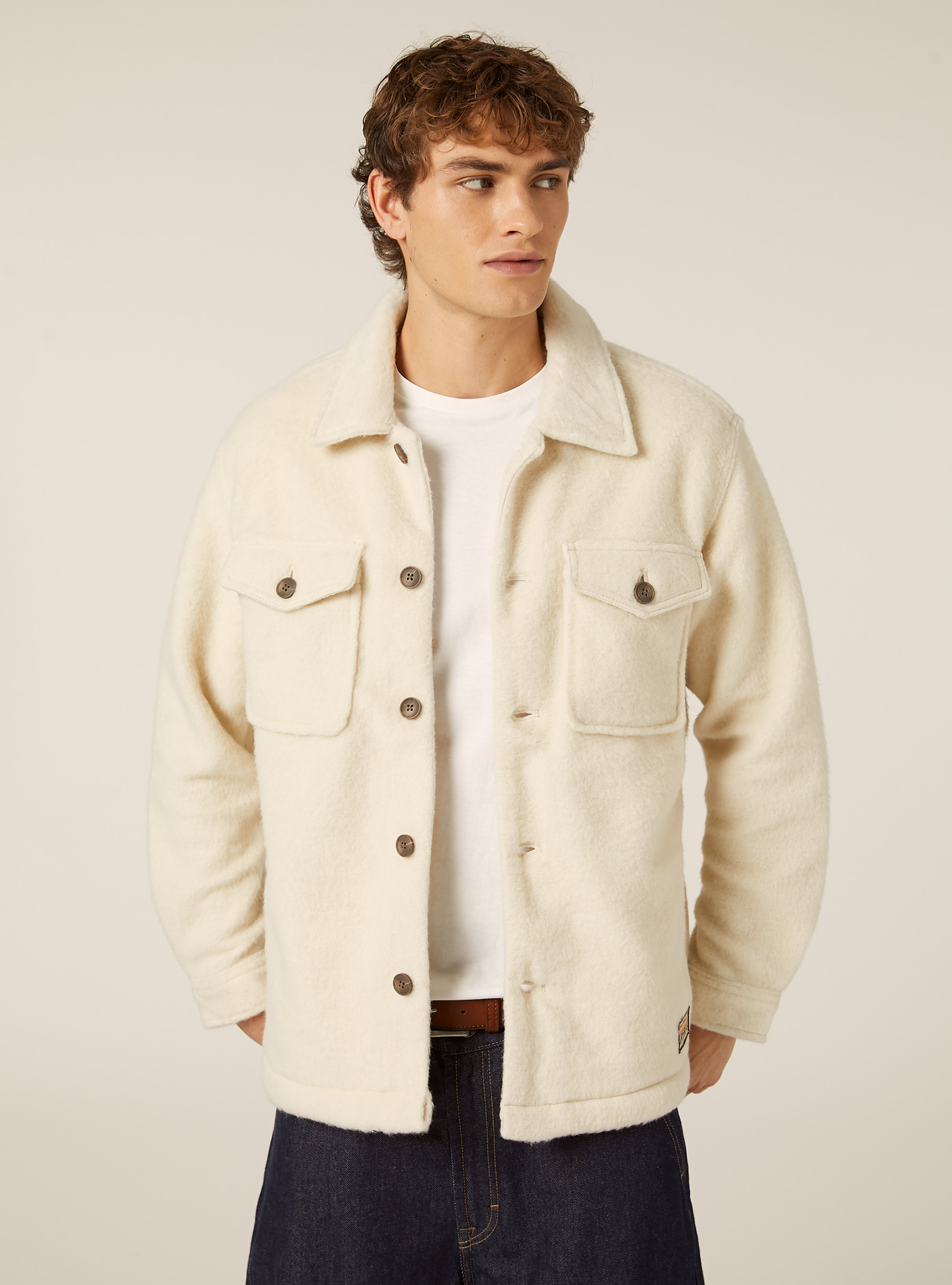 Sobrecamisa de tejido Teddy, WH2 WHITE