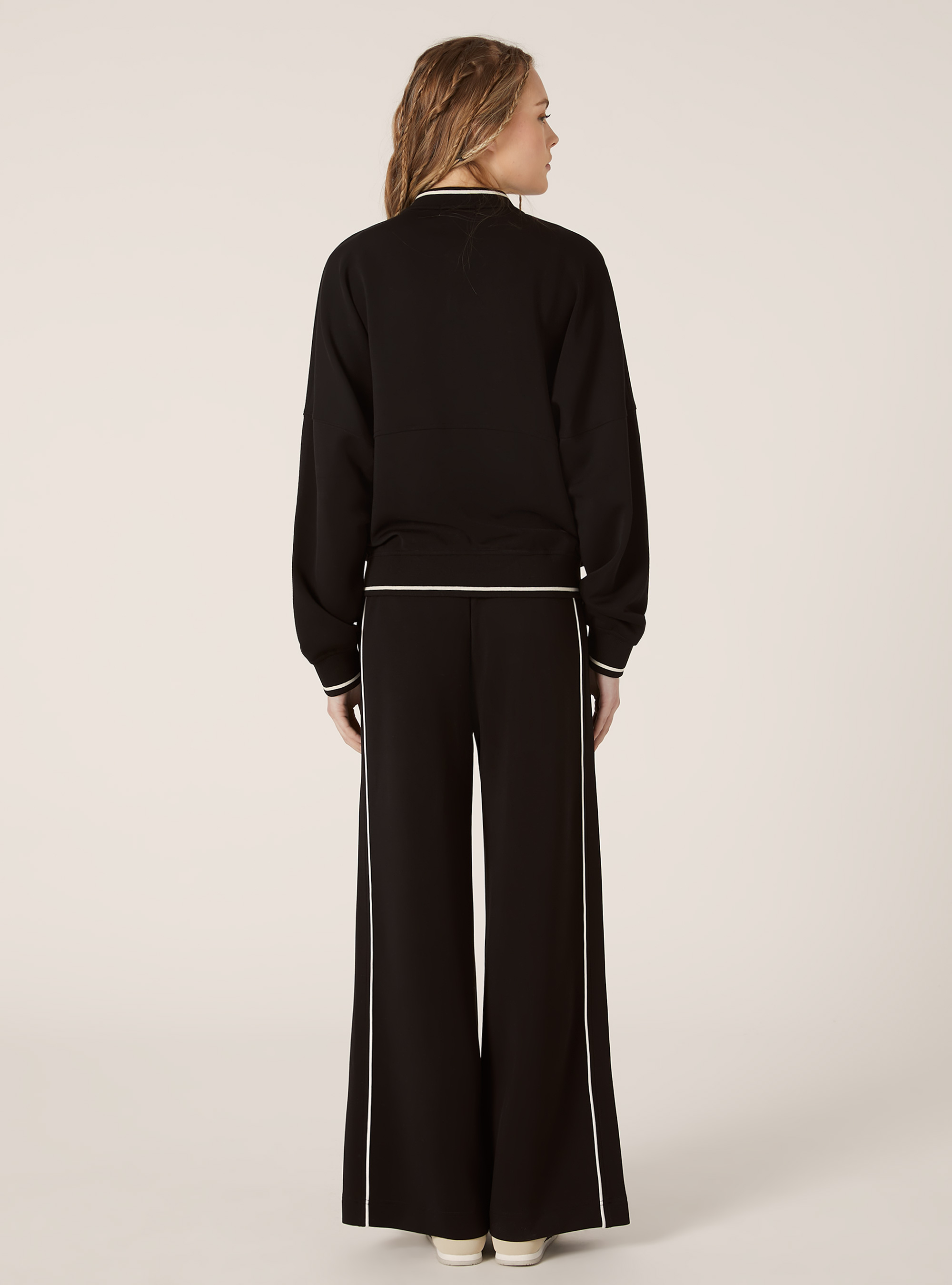 Soft touch zip-up sweatshirt, BK1 BLACK