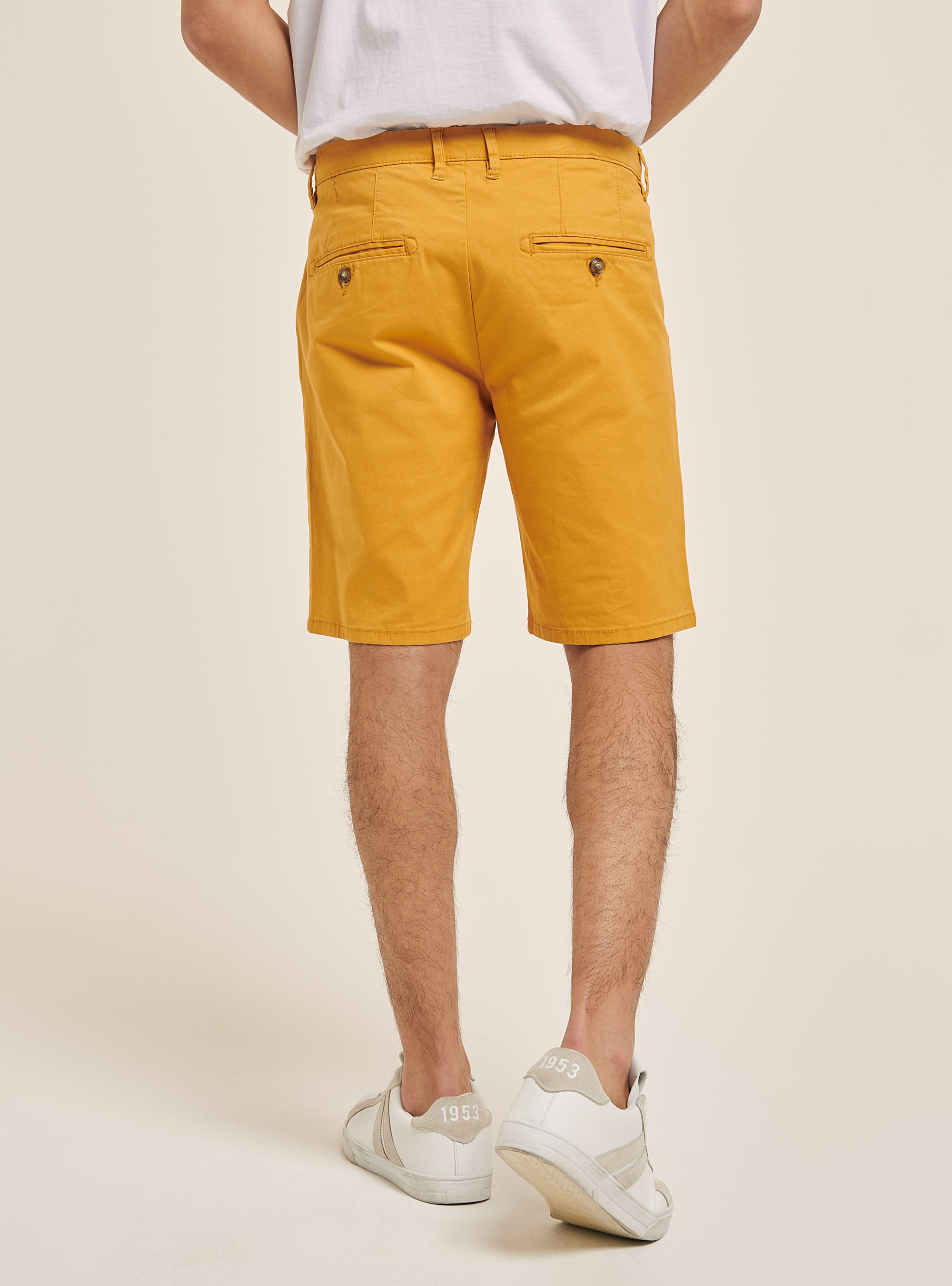 Plain twill bermuda shorts, MUSTARD