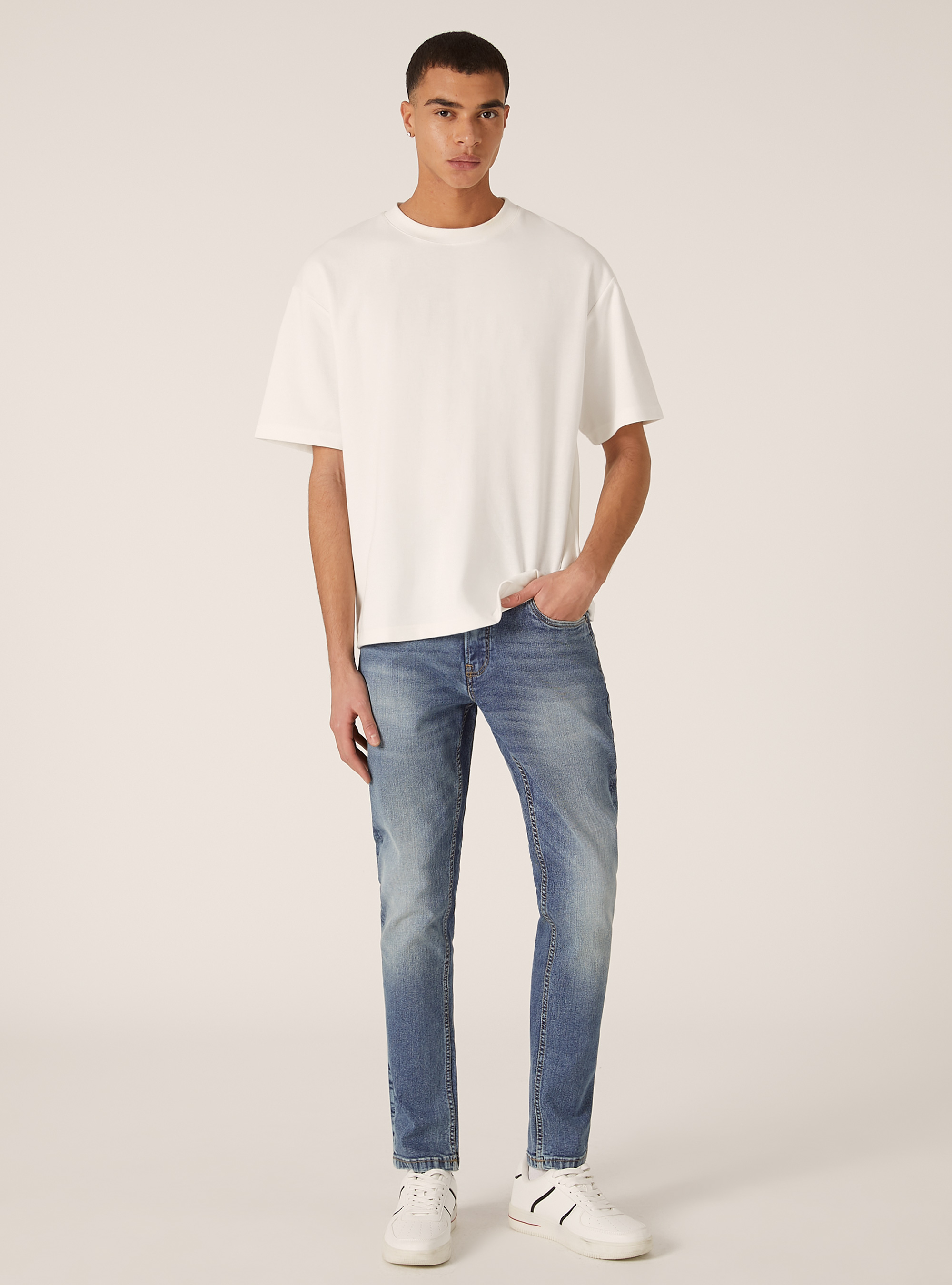 Jeans skinny fit, D004 MEDIUM LIGHT BLUE